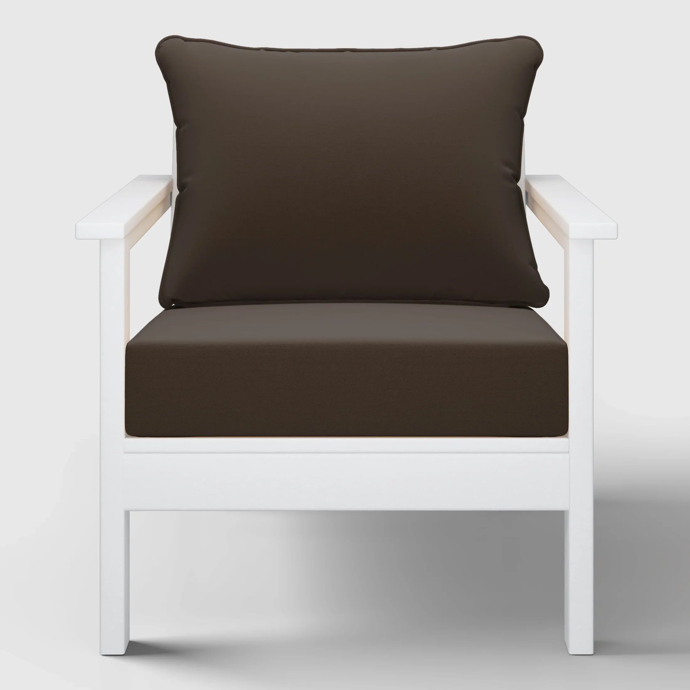 Portsmouth Outdoor Modern HDPE Patio Club Chair with Deep Seat Cushions