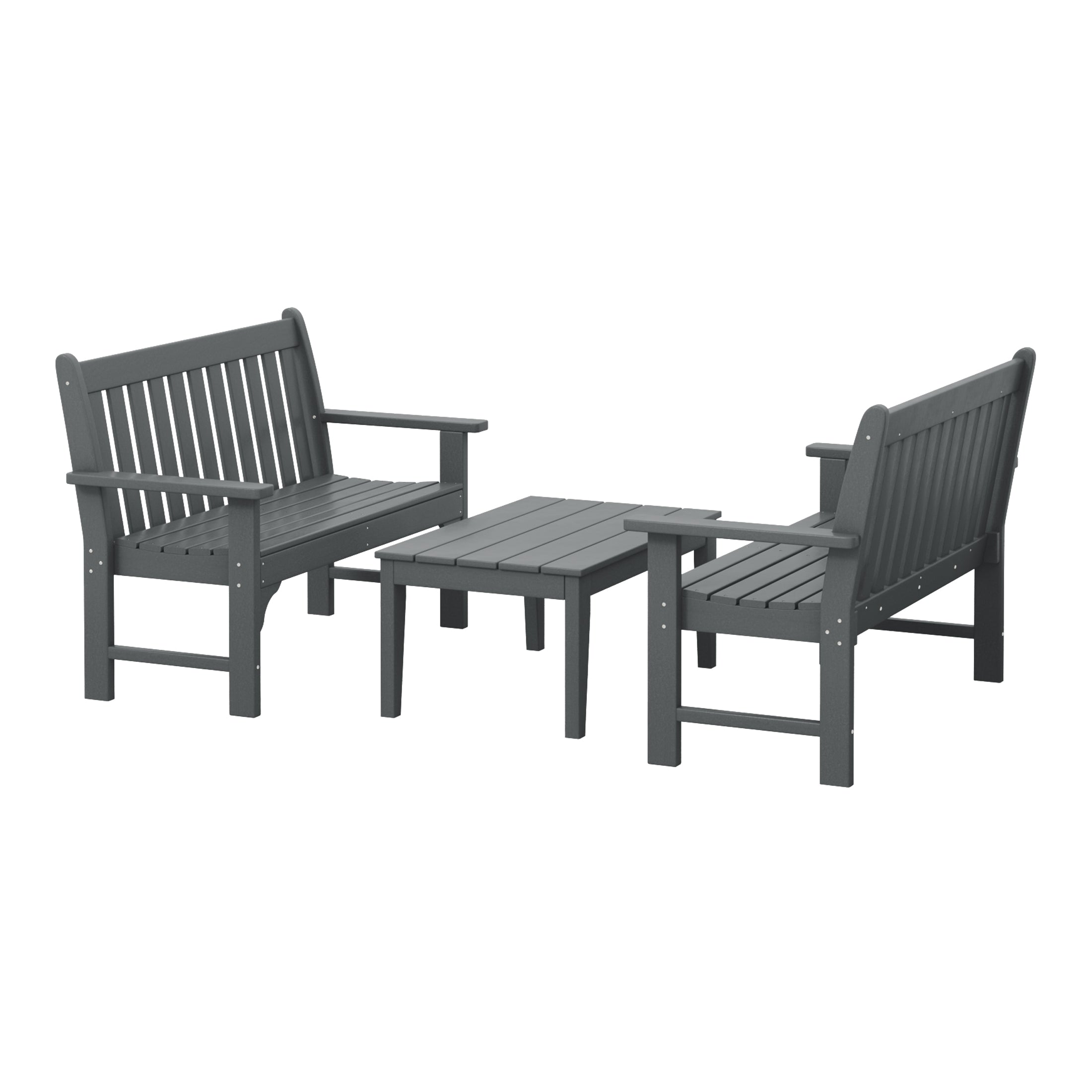 Paradise 3-Piece HDPE Outdoor Patio Furniture Couch and Coffee Table Set