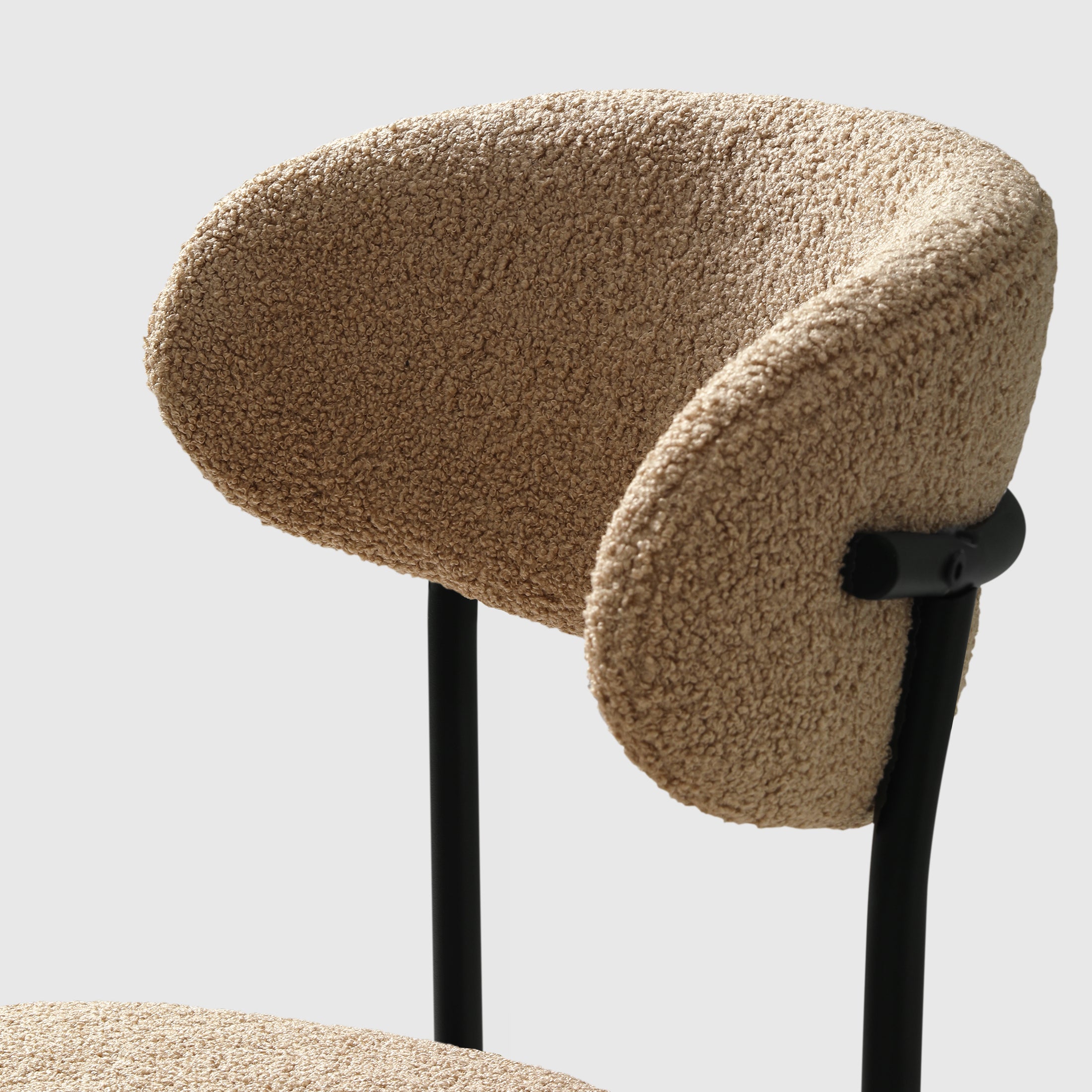 Celine Mid-Century Modern Upholstered Sherpa Round Dining Chairs (Set of 6)