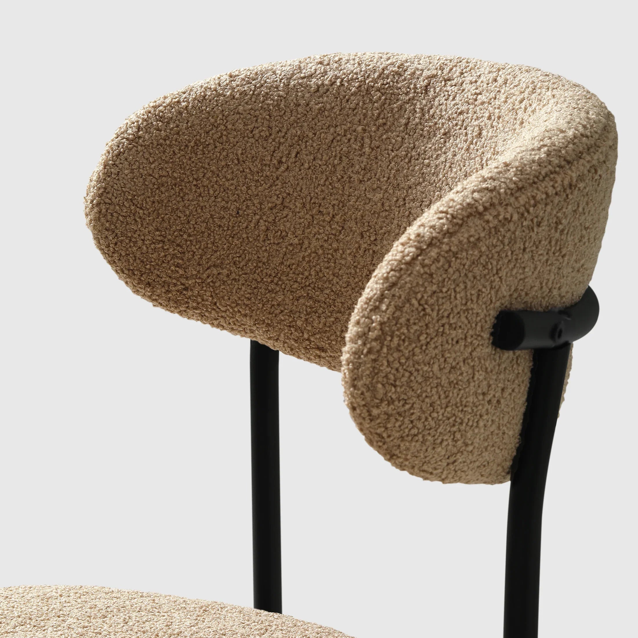 Celine Mid-Century Modern Upholstered Sherpa Round Dining Chairs (Set of 6)