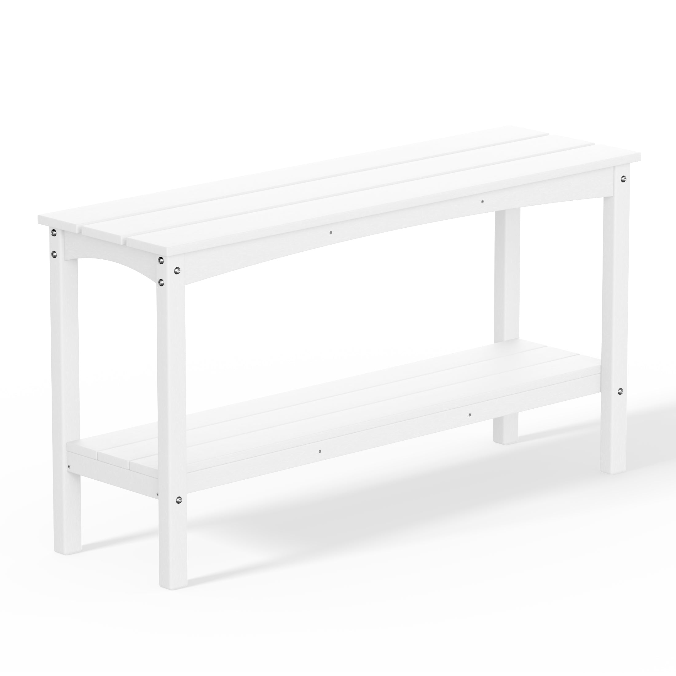 Paradise 55" Outdoor Patio HDPE Adirondack 2-Tier Shelf Console Table