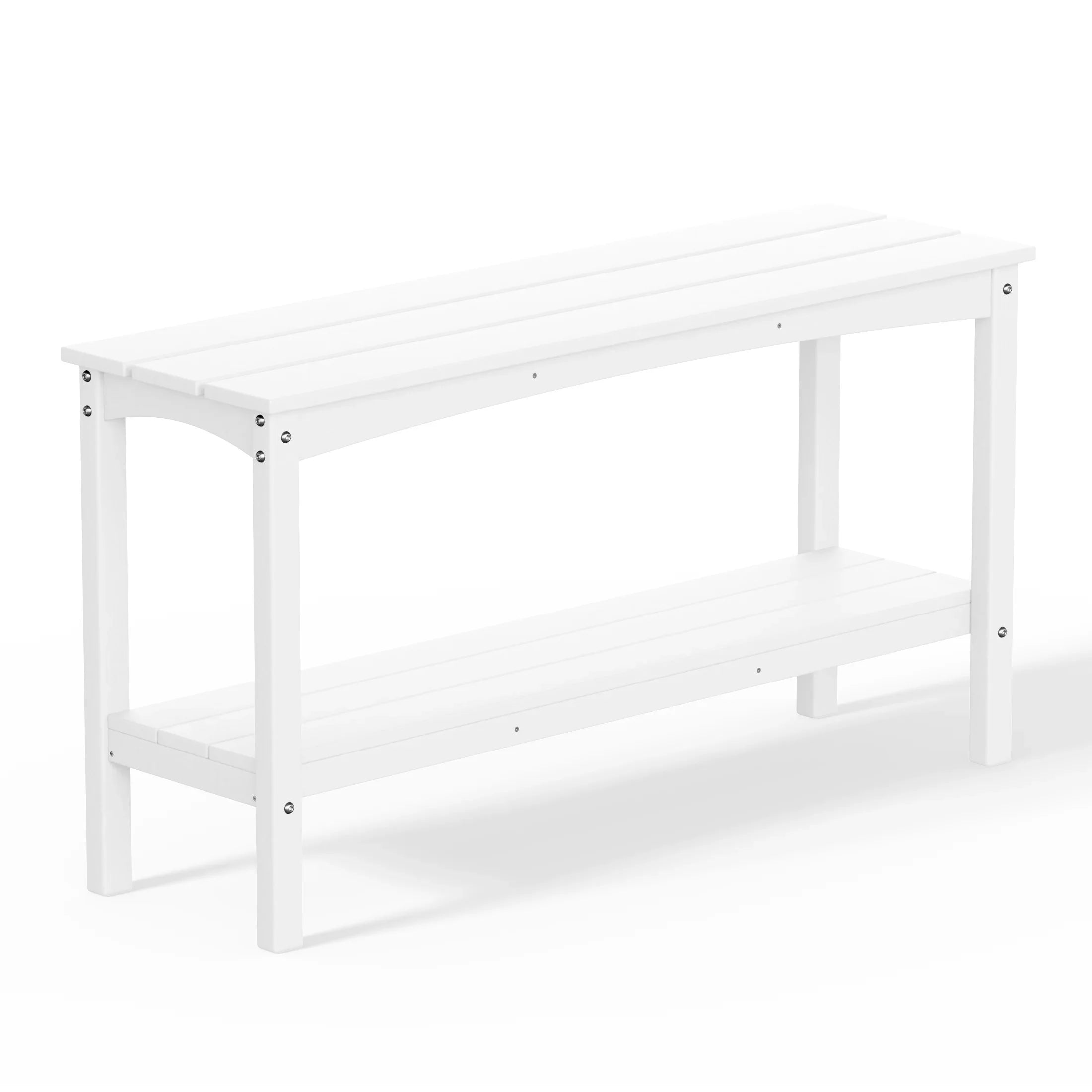 Paradise 55" Outdoor Patio HDPE Adirondack 2-Tier Shelf Console Table