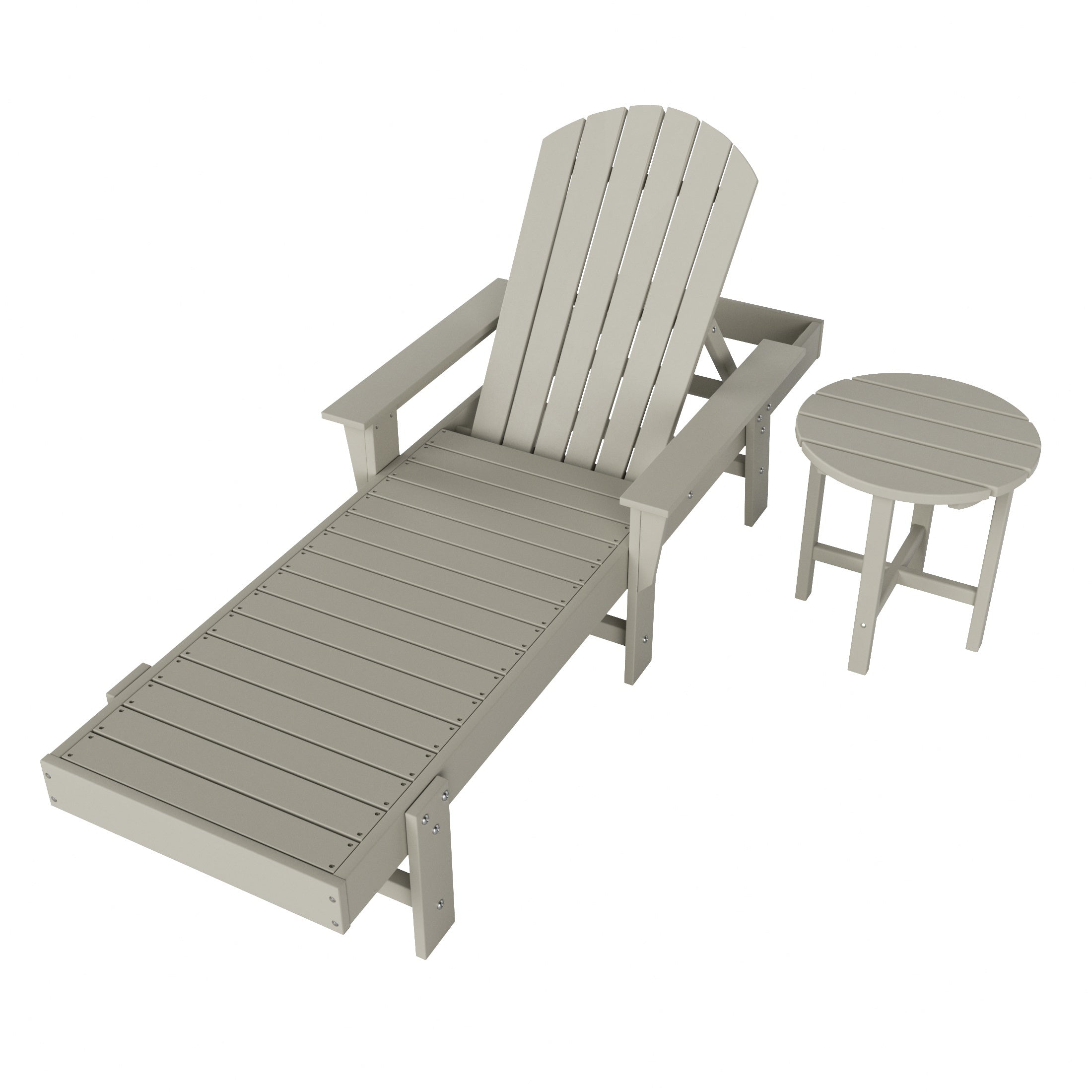 Portside 2 Piece Adirondack Reclining Chaise Lounge With Arms
