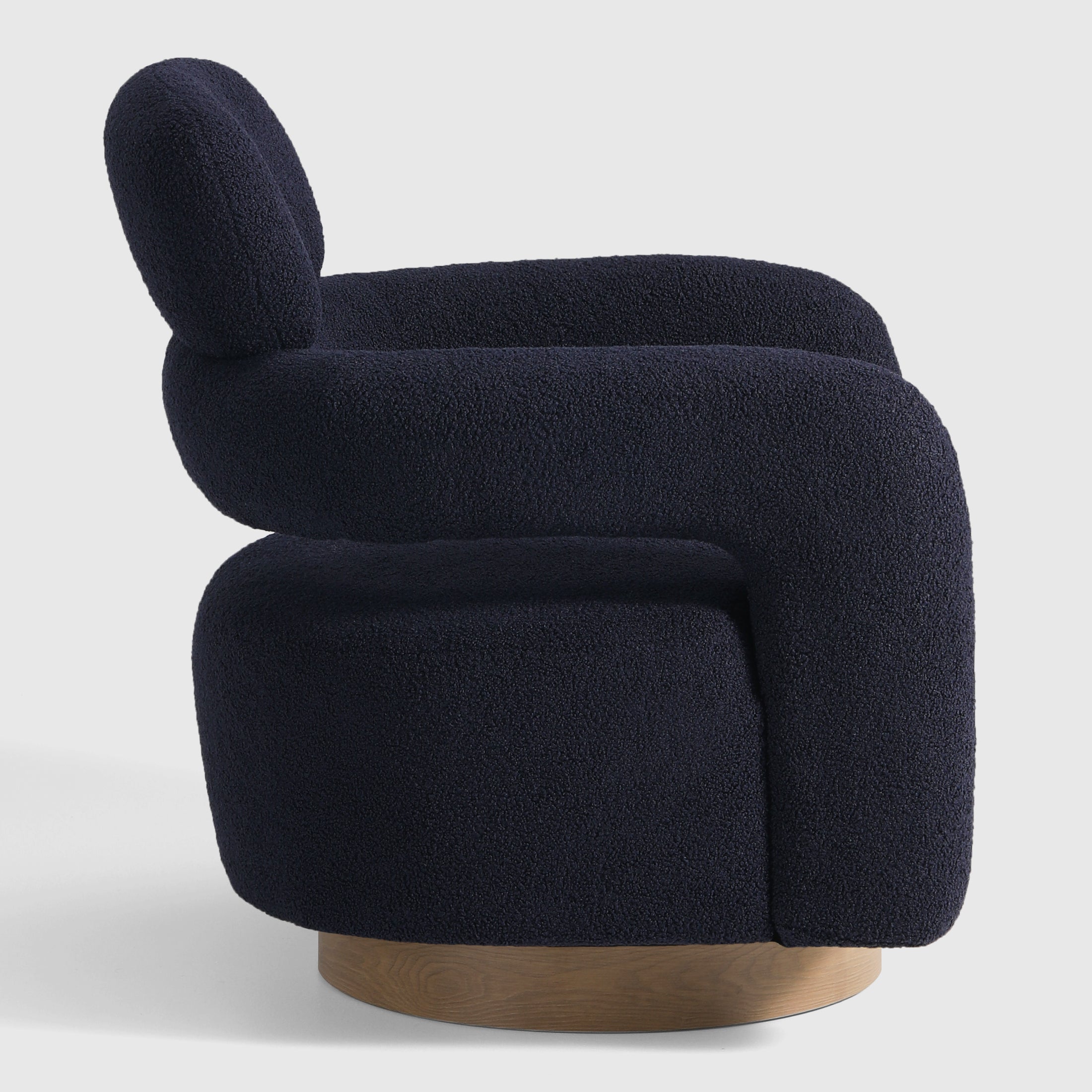 Celine Mid-Century Modern Sherpa Swivel Barrel Accent Chair