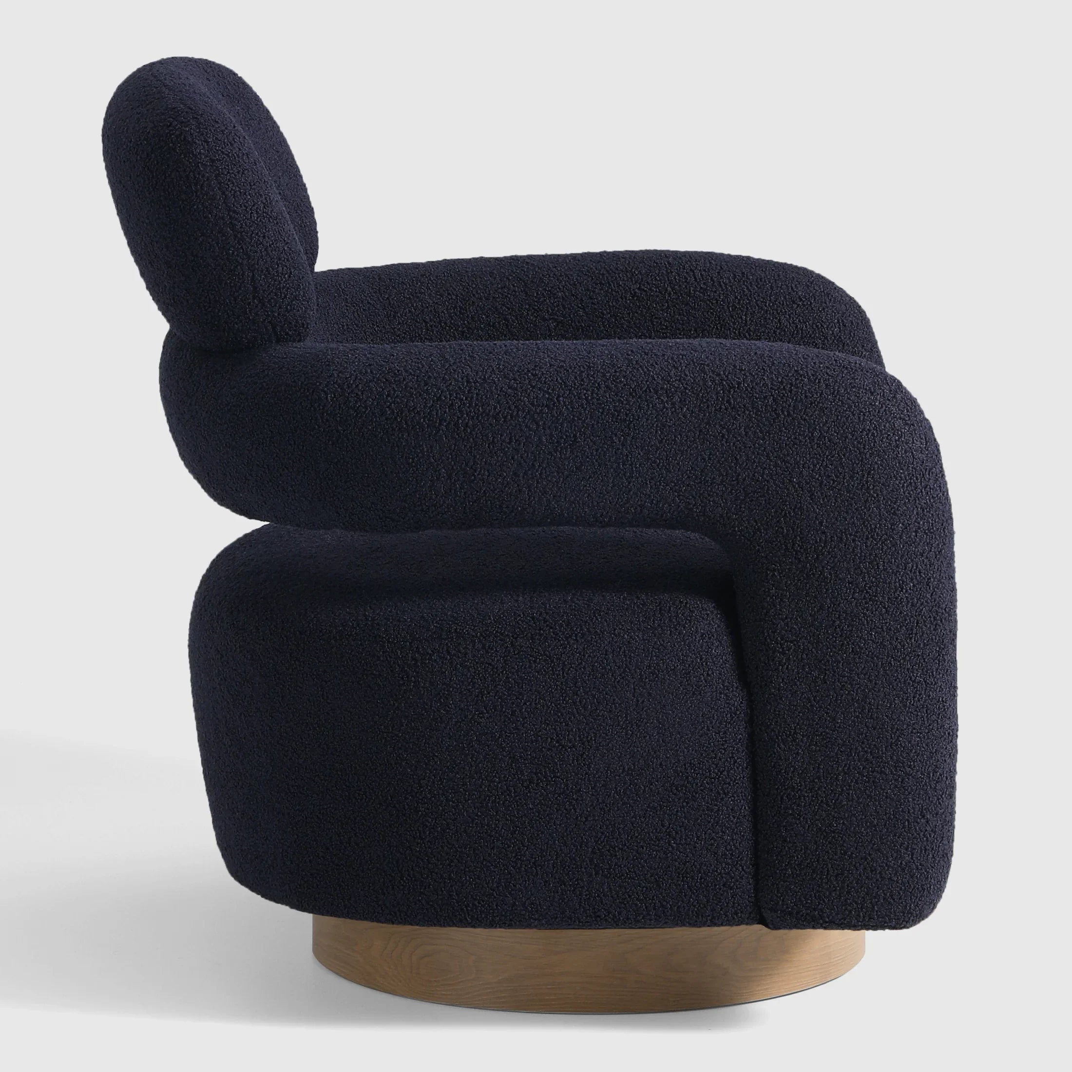 Celine Mid-Century Modern Sherpa Swivel Barrel Accent Chair