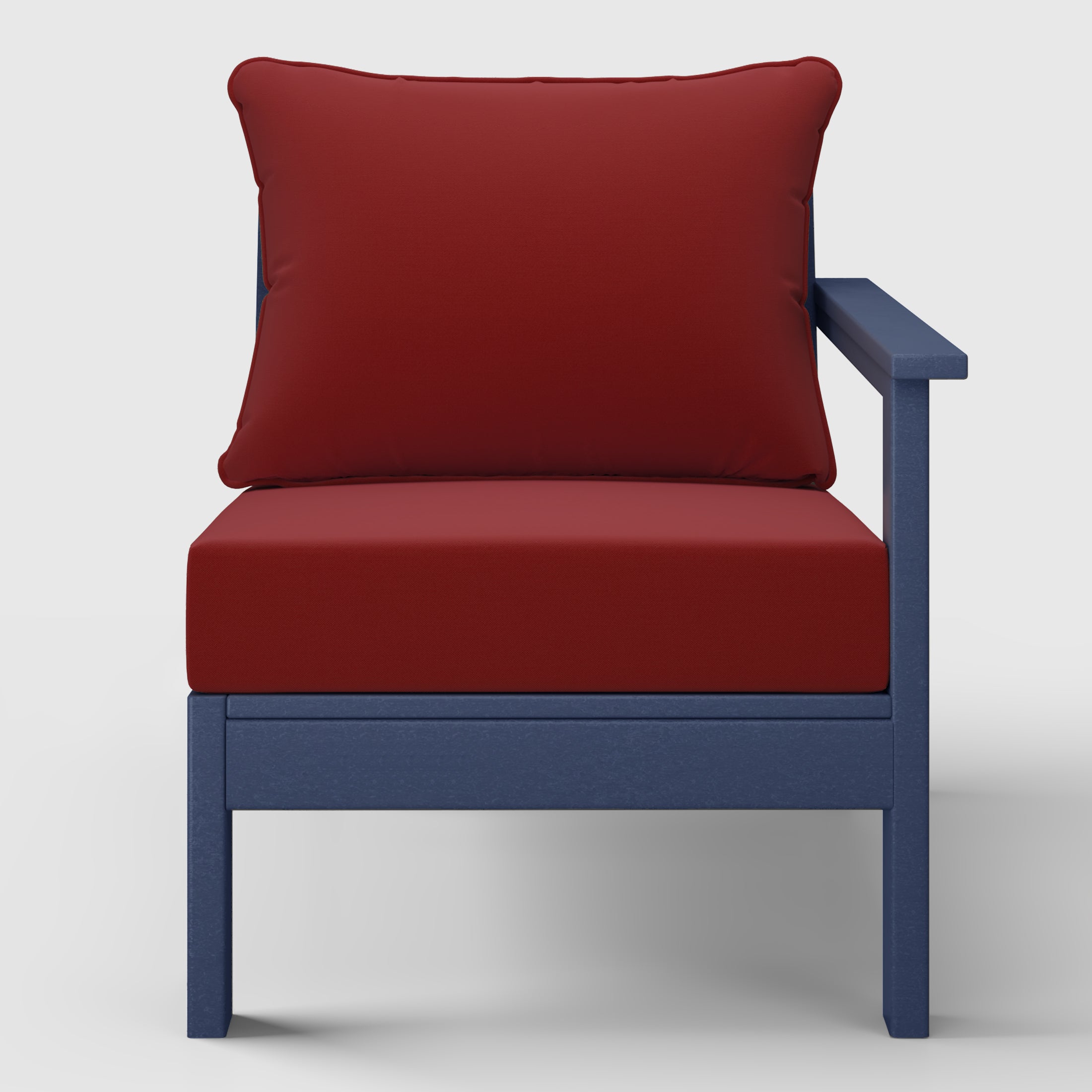 Portsmouth Outdoor Patio HDPE Right Arm Sectional Corner Club Chair with Patio Cushions