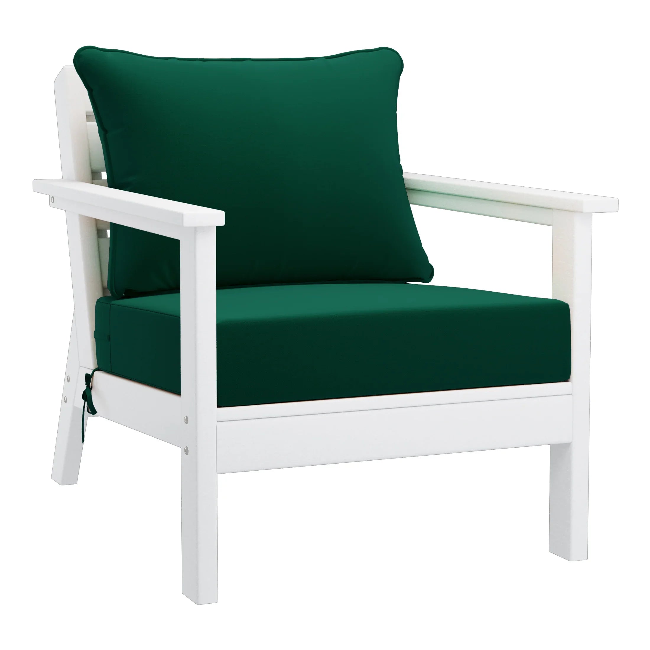 Portsmouth Outdoor Modern HDPE Patio Club Chairs with Deep Seat Cushions (Set of 2)