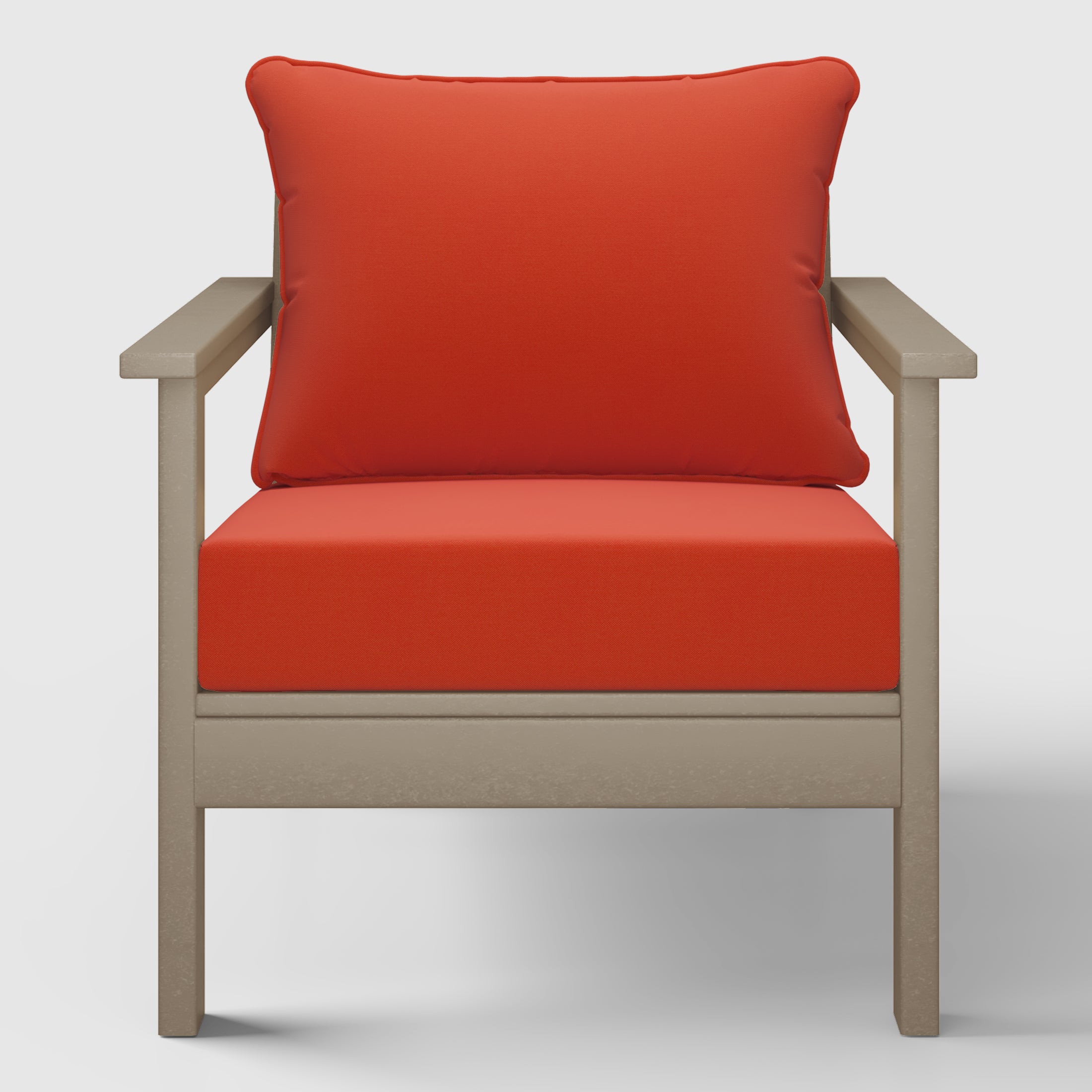 Portsmouth Outdoor Modern HDPE Patio Club Chair with Deep Seat Cushions