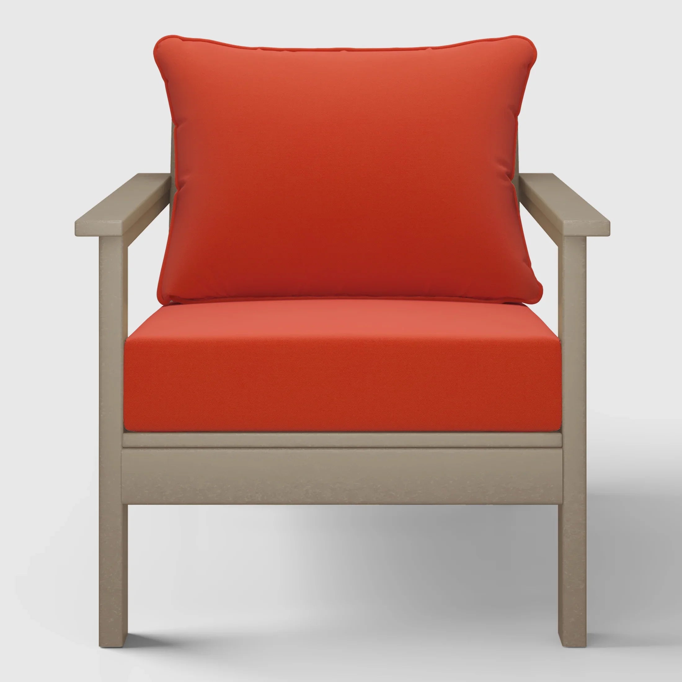 Portsmouth Outdoor Modern HDPE Patio Club Chair with Deep Seat Cushions
