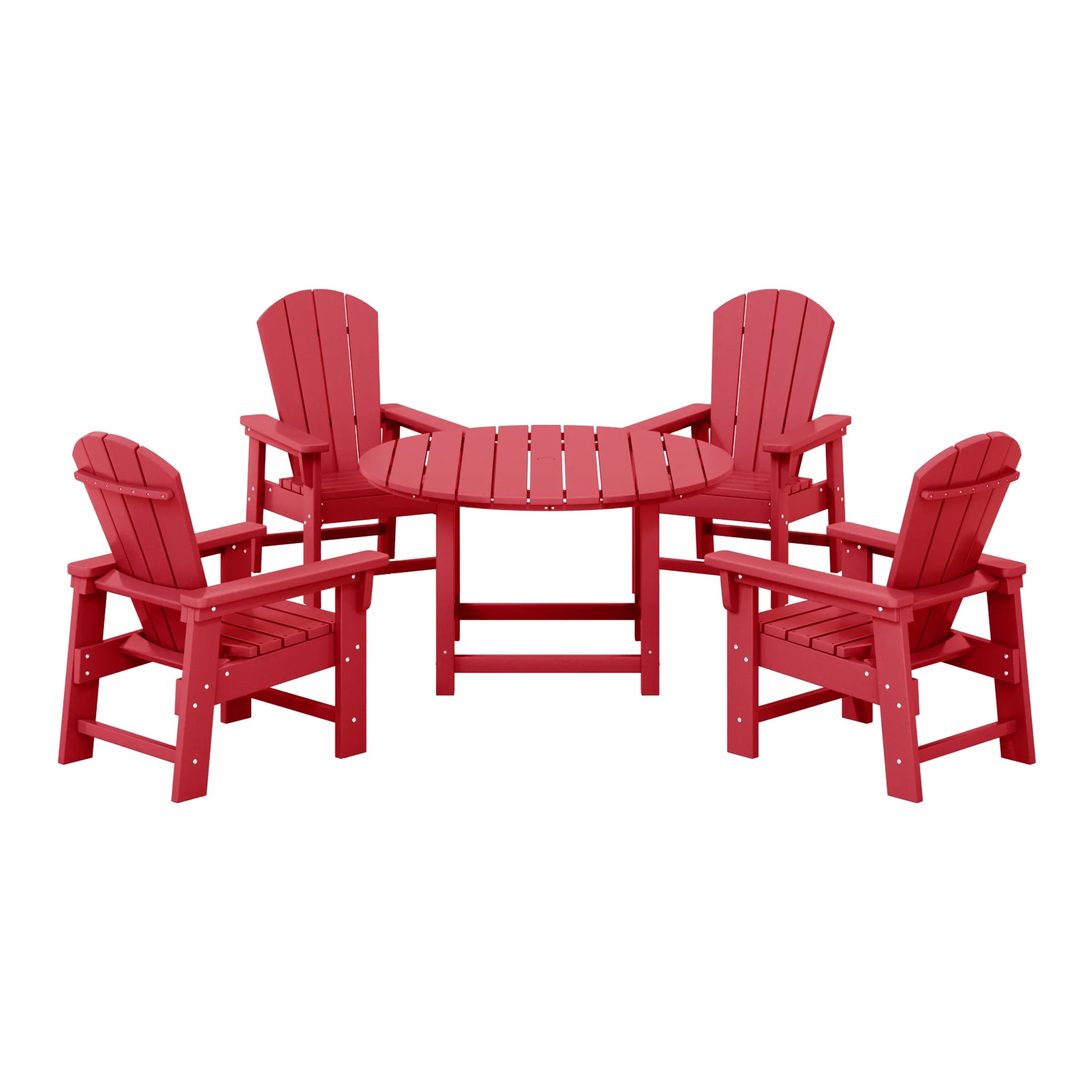 Paradise Kids 5-Piece HDPE Outdoor Patio Round Dining Table and Chairs Set