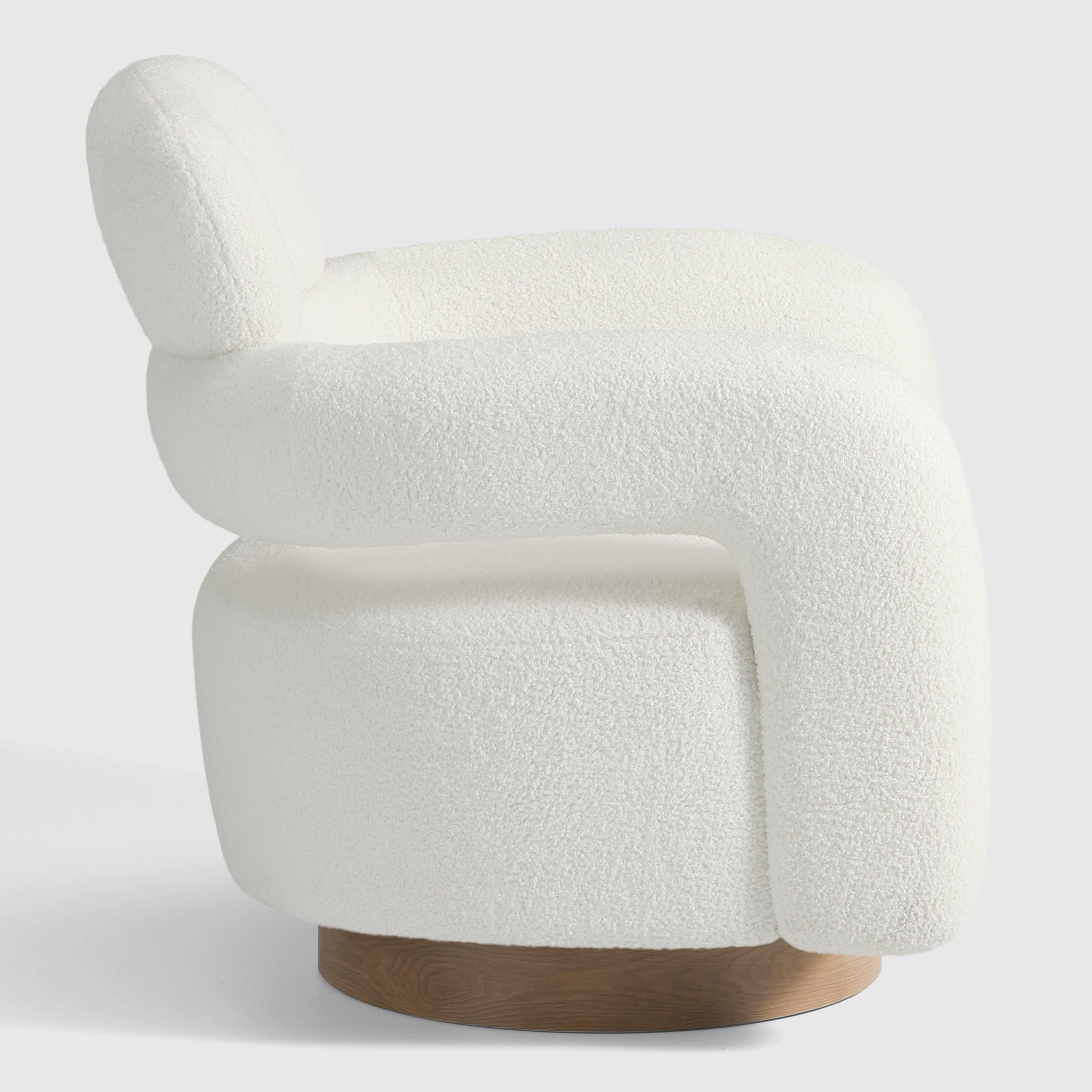 Celine Mid-Century Modern Sherpa Swivel Barrel Accent Chair