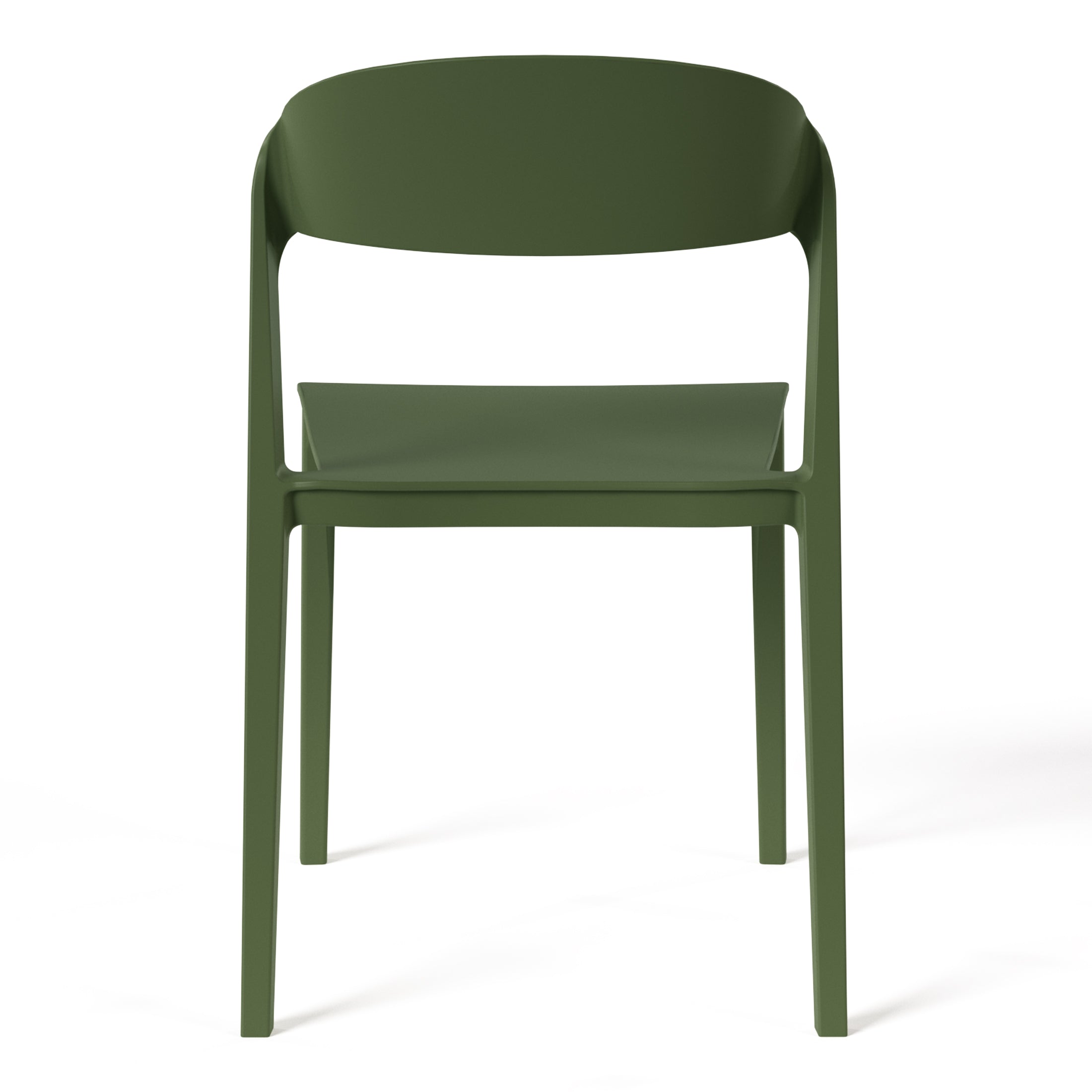 Sunshine Outdoor Modern Stackable Plastic Patio Bistro Dining Side Chairs (Set of 2)