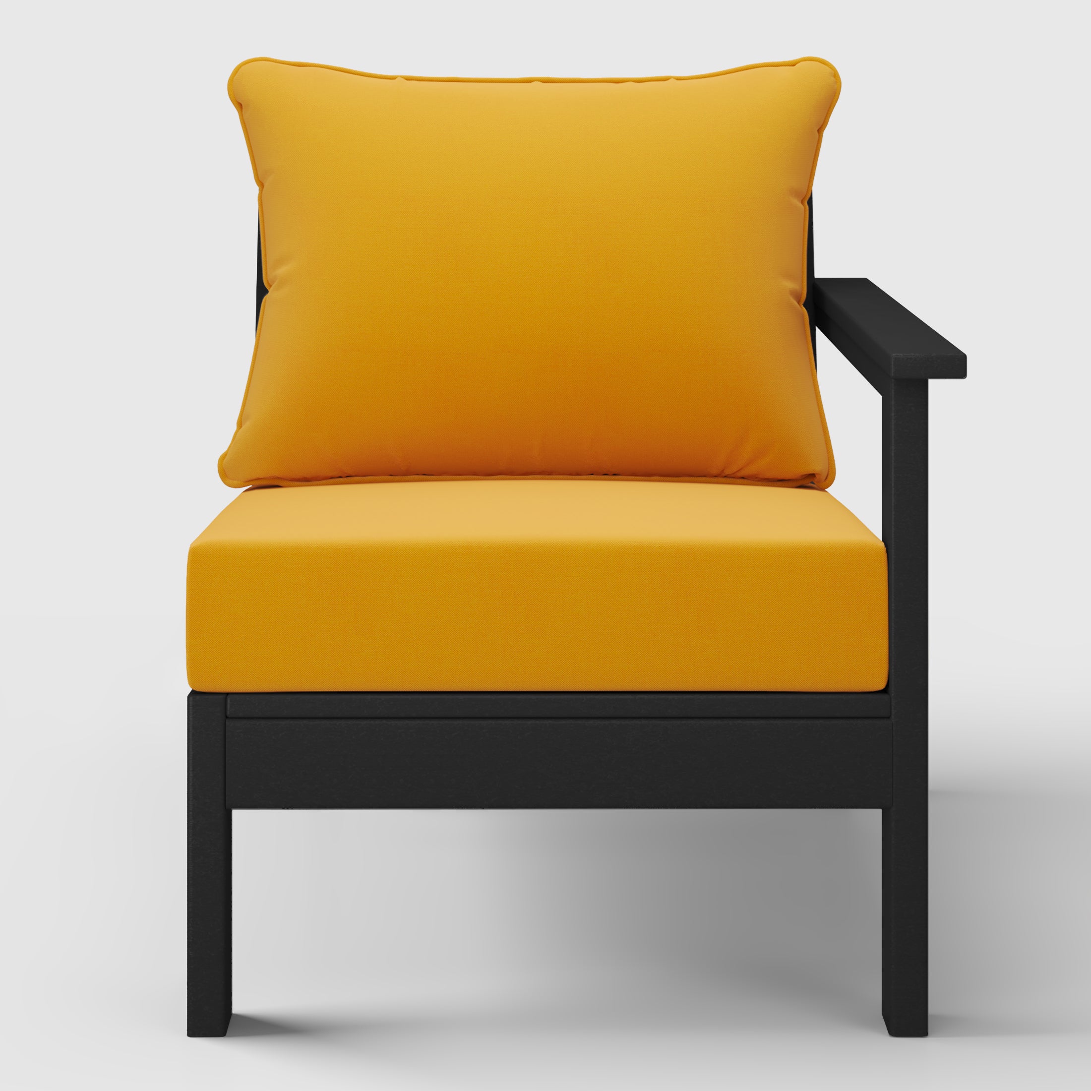 Portsmouth Outdoor Patio HDPE Right Arm Sectional Corner Club Chair with Patio Cushions