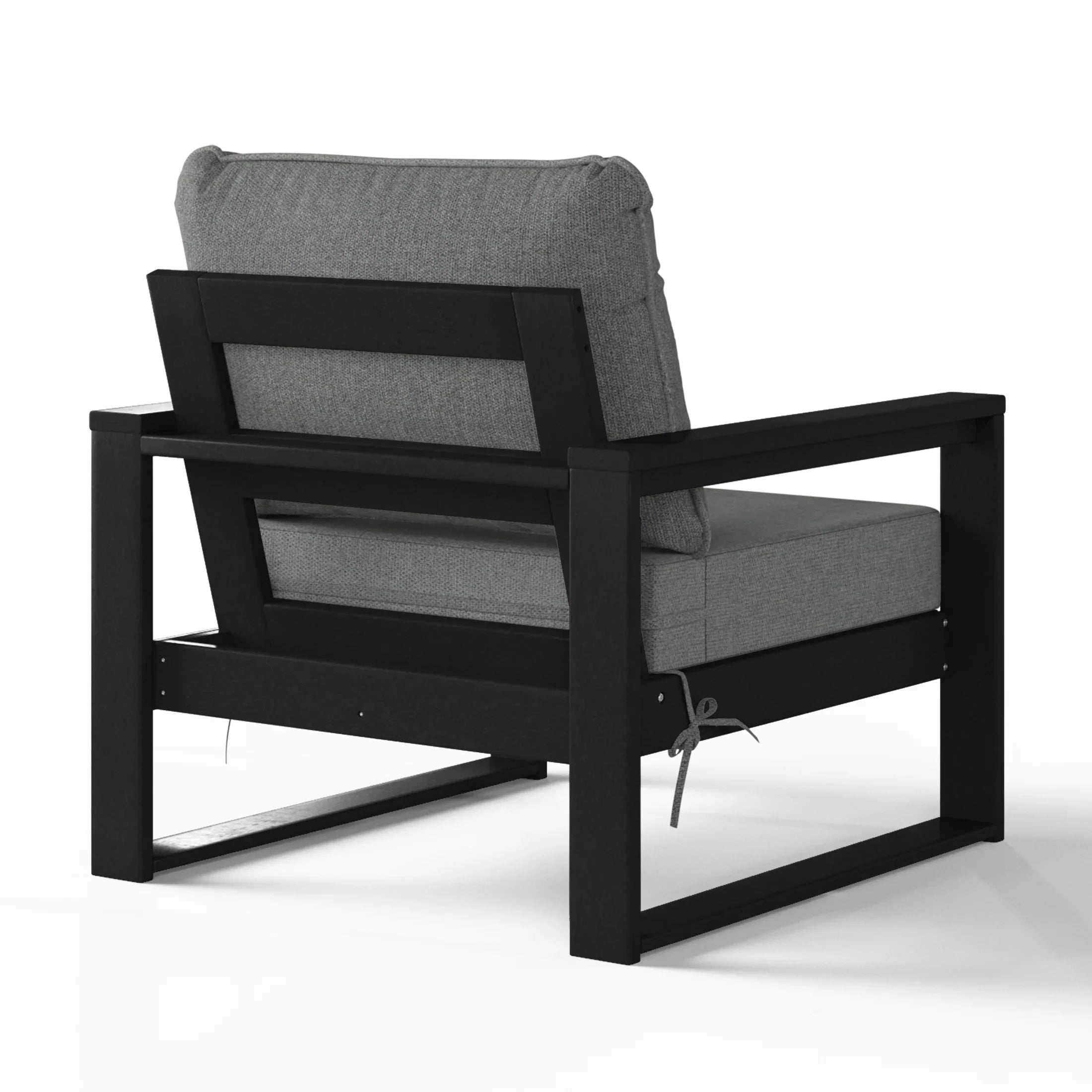 Rockaway Outdoor Modern 3-Piece HDPE Patio Sofa Set with Side Table