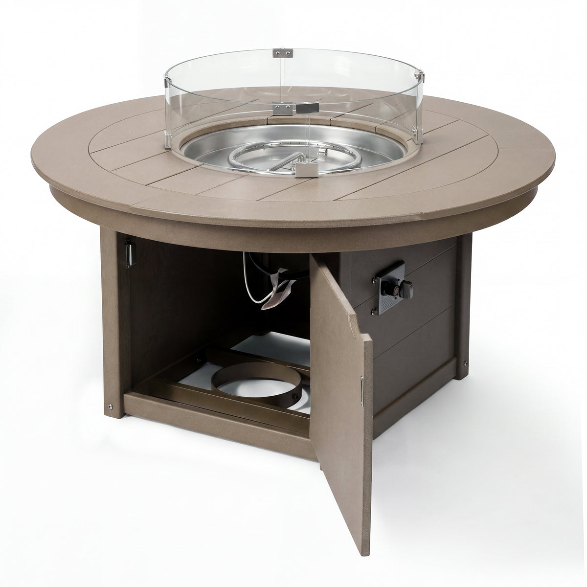 Sol 47" Modern Outdoor 55,000 BTU Patio Propane Round Fire Pit Table