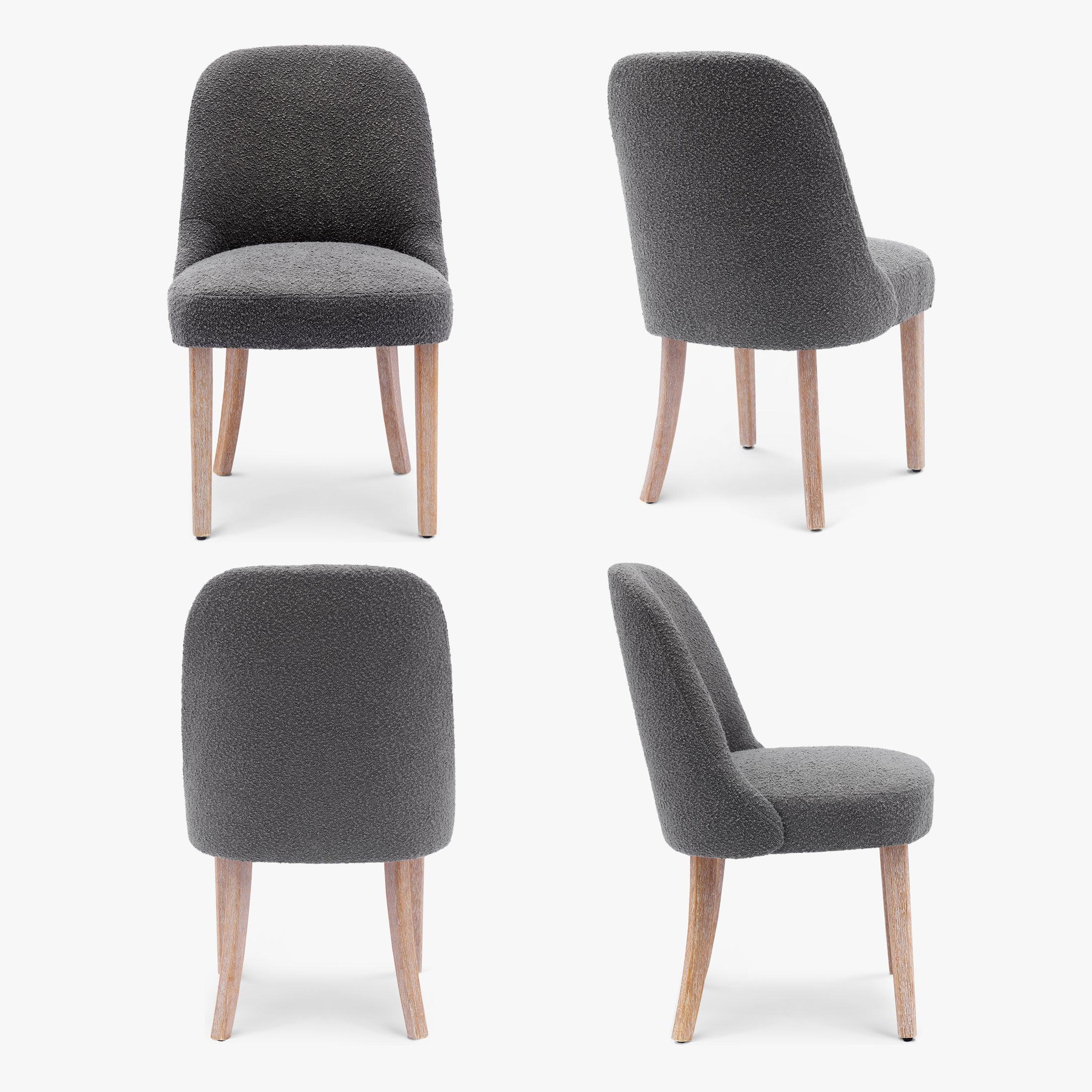 Amélie Mid-Century Modern Upholstered Boucle Dining Chair (Set of 4)