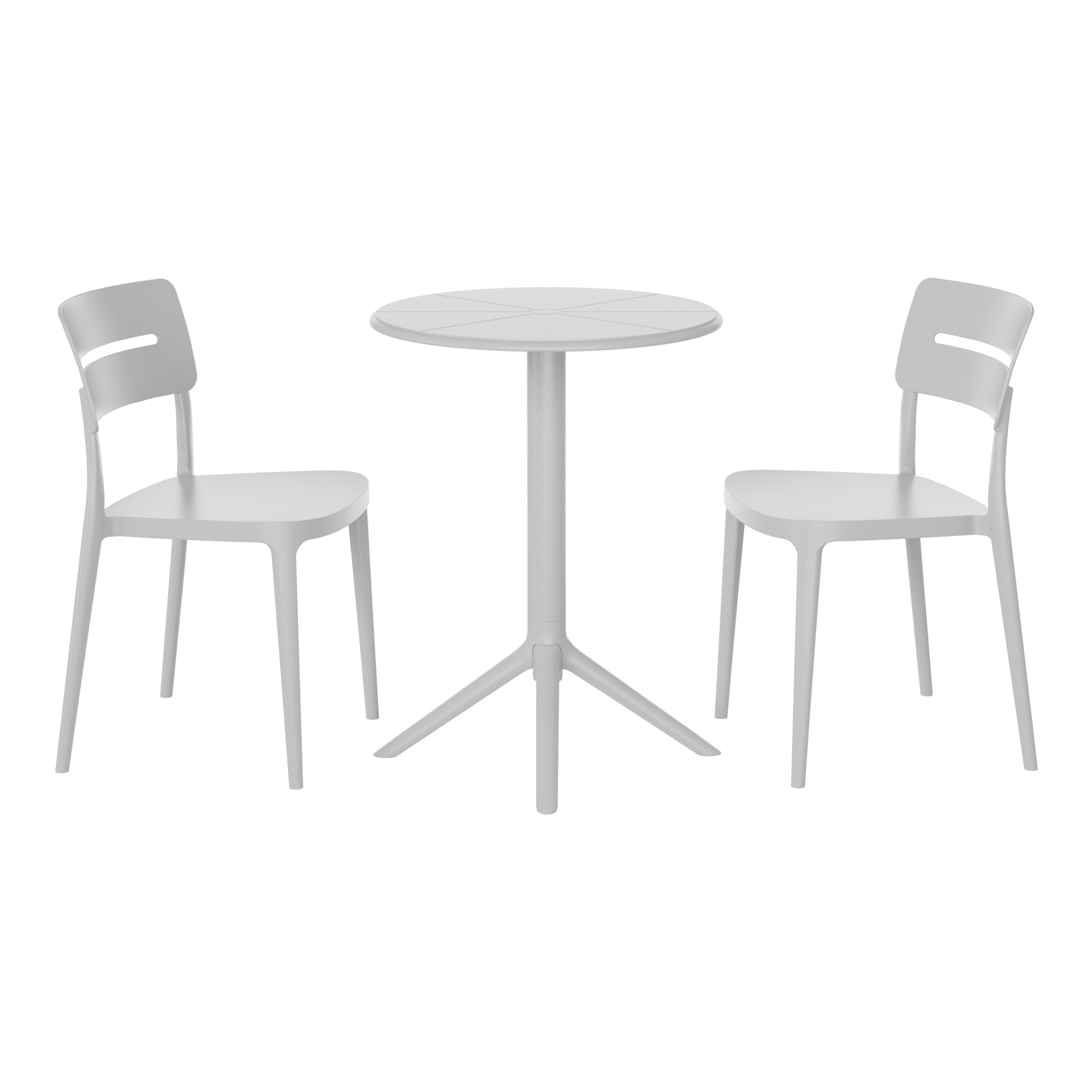 Sunshine 3-Piece Outdoor Resin Patio Bistro Set with Stackable Patio Dining Chairs