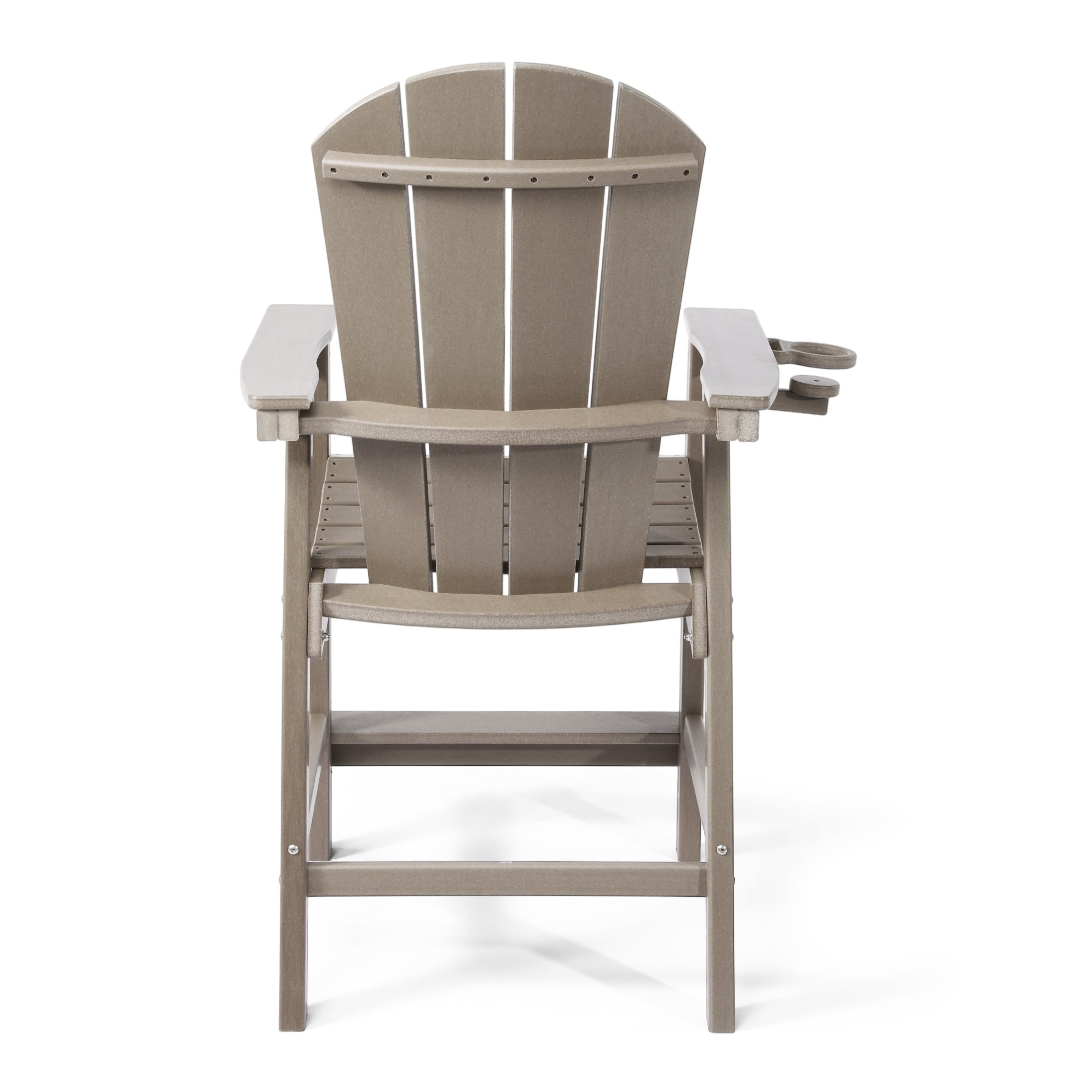 Paradise Outdoor HDPE Tall Adirondack Counter Height Bar Chair With Cup Holder