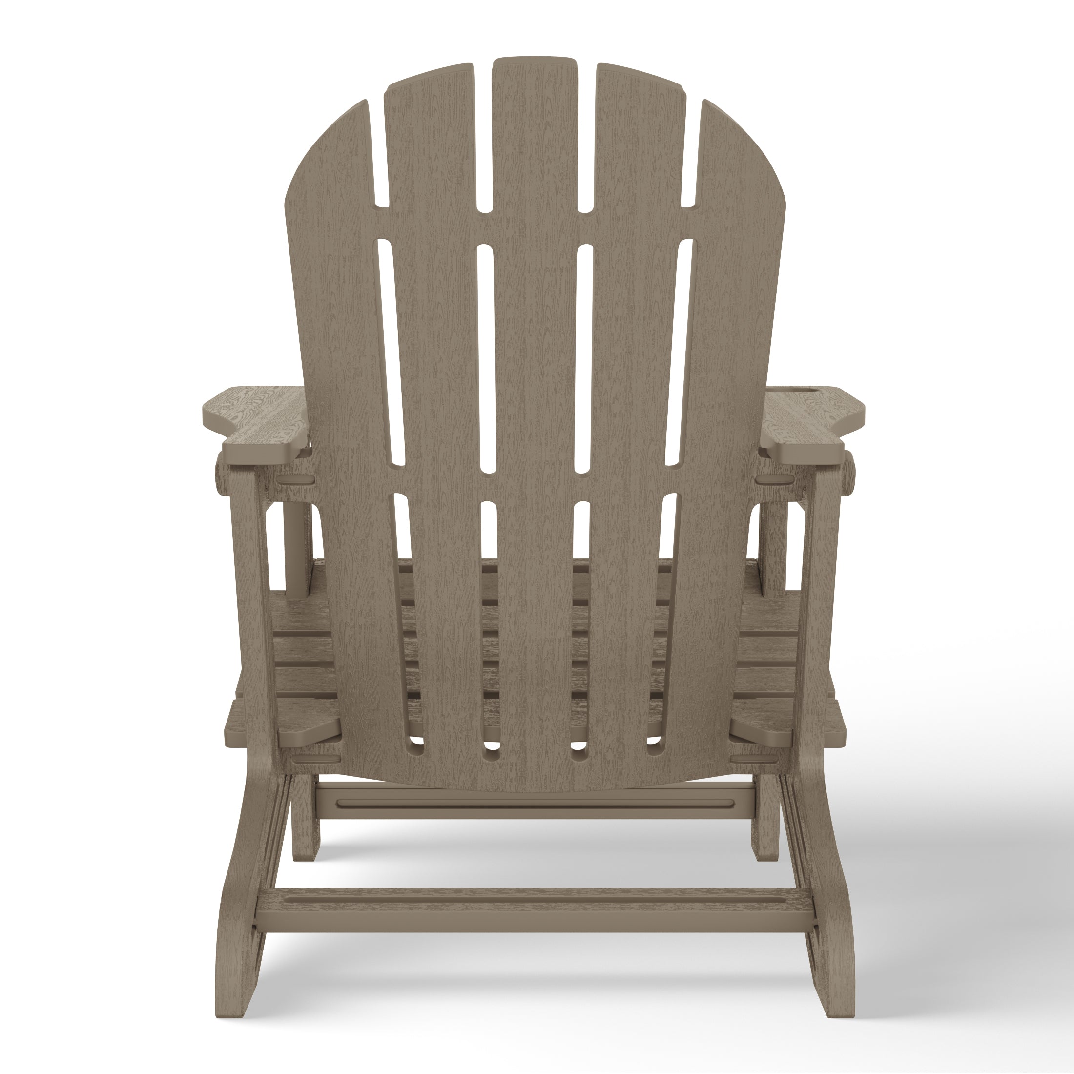 Cayman Tool-Free Assembly Outdoor Patio HDPE Plastic Adirondack Chair with Cup Holder