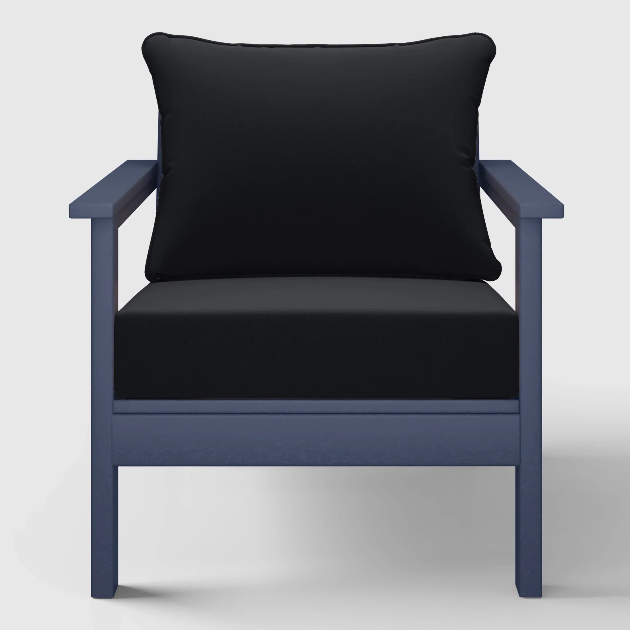 Portsmouth Outdoor Modern HDPE Patio Club Chair with Deep Seat Cushions