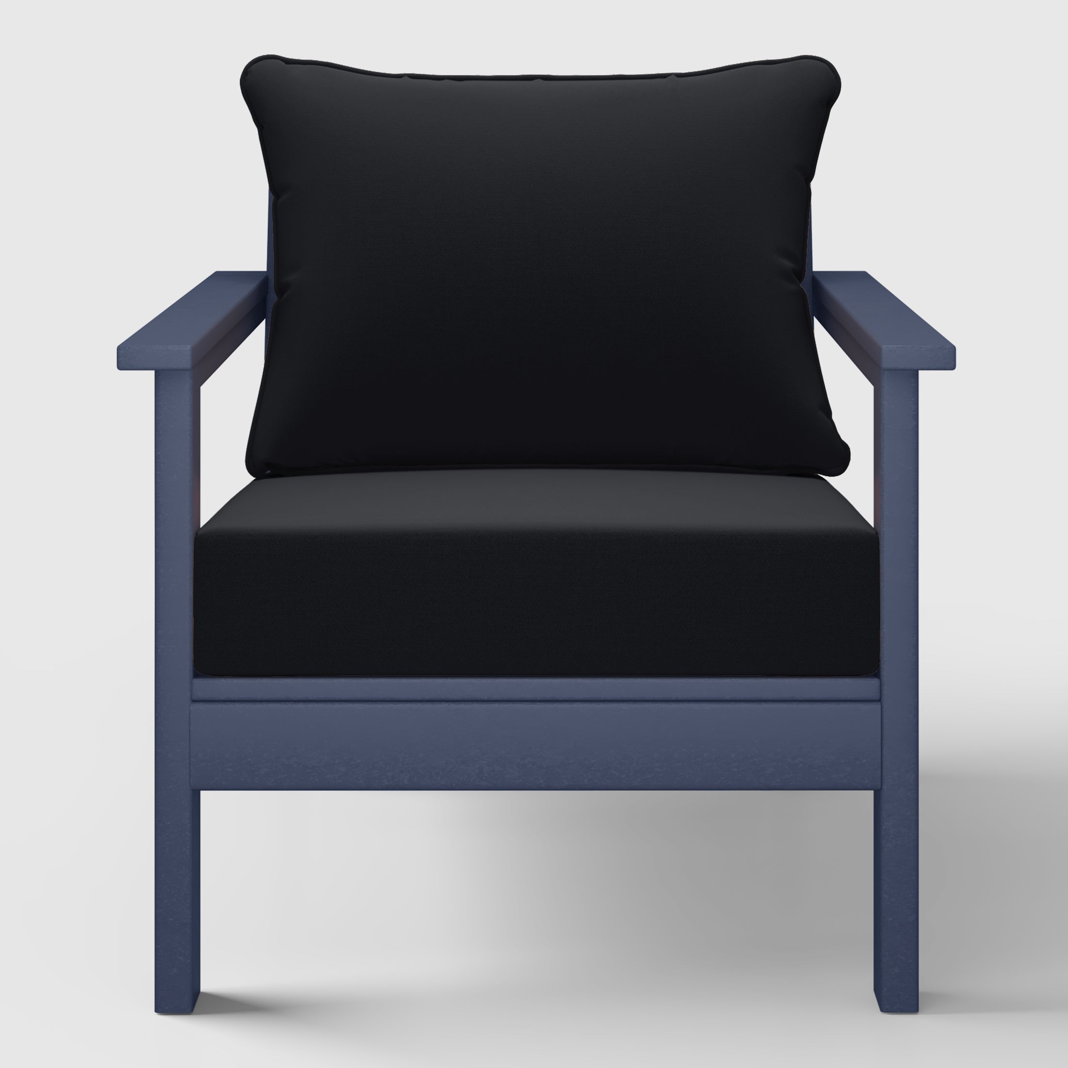 Portsmouth Outdoor Modern HDPE Patio Club Chairs with Deep Seat Cushions (Set of 2)