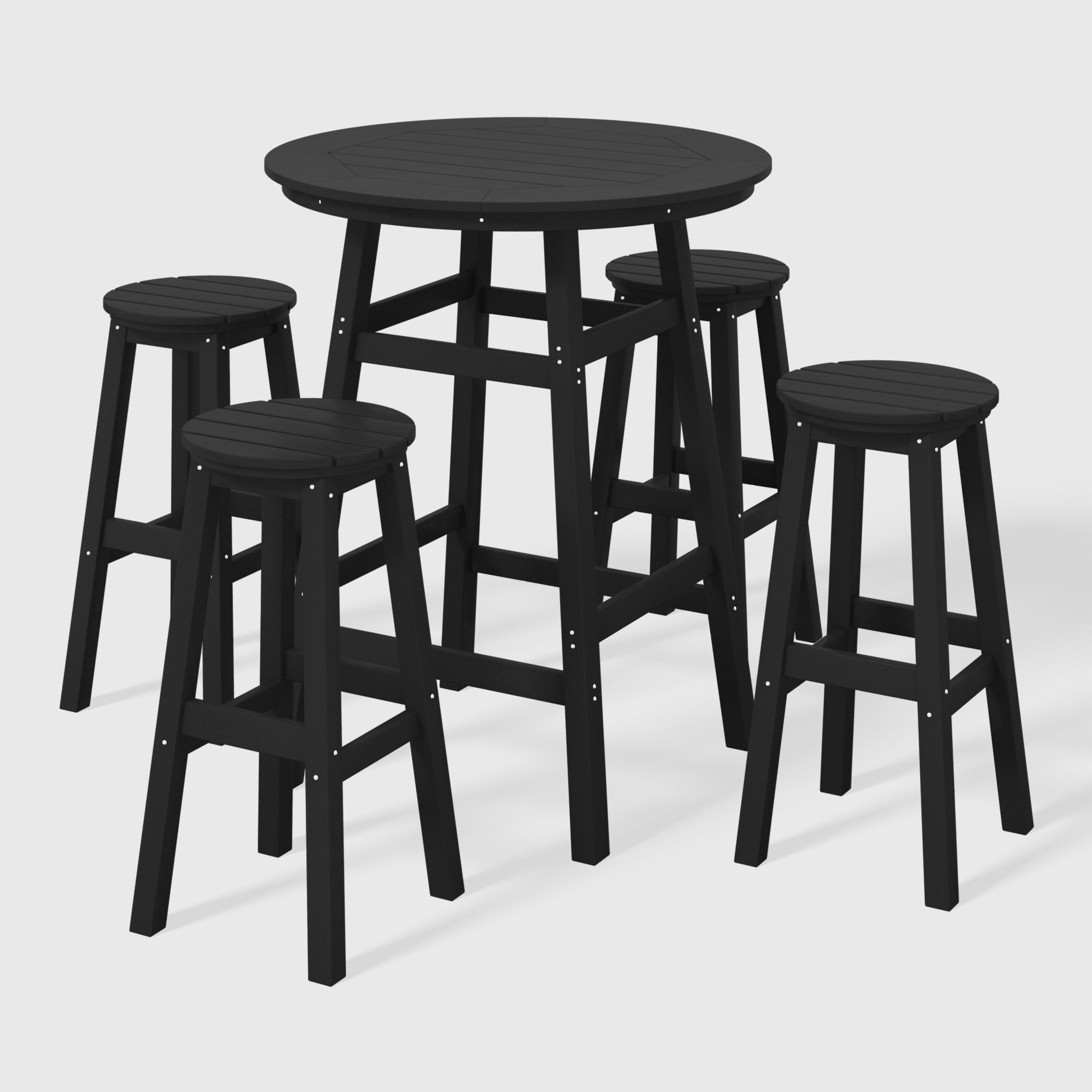 Paradise 5-Piece HDPE Outdoor Patio Dining Bar Bistro Table Set with Bar Stools