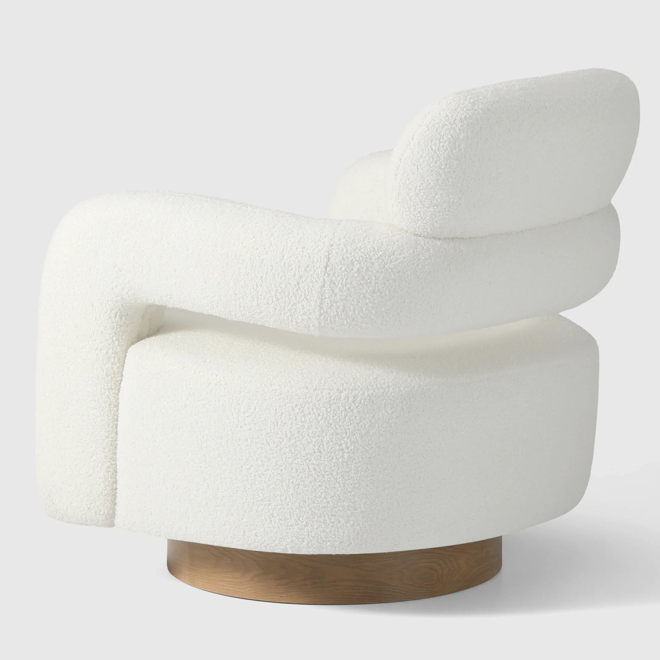 Celine Mid-Century Modern Sherpa Swivel Barrel Accent Chair