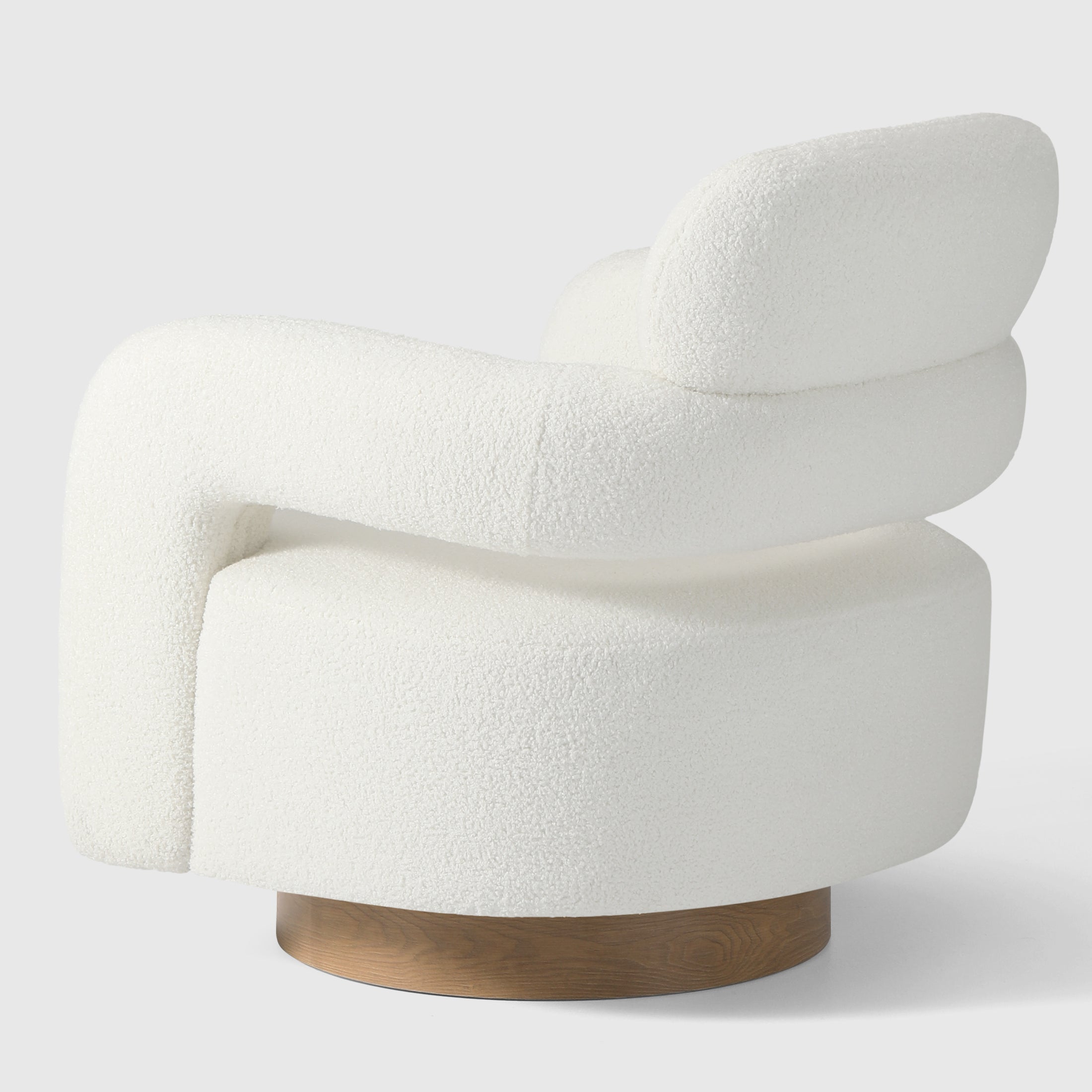 Celine Mid-Century Modern Sherpa Swivel Barrel Accent Chair (Set of 2)