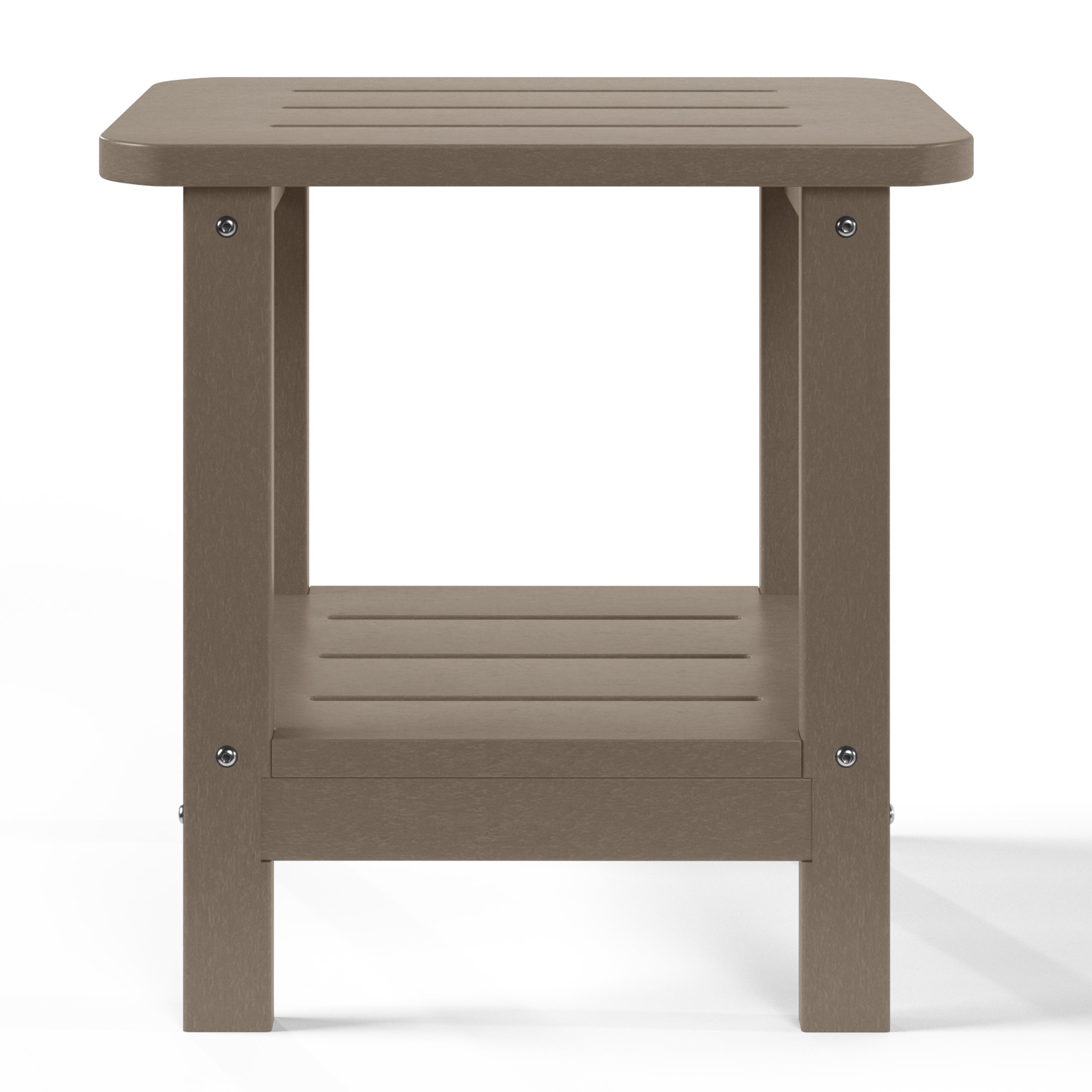 Lago 2-Tier Outdoor HDPE Modern Adirondack Square Patio Side Table