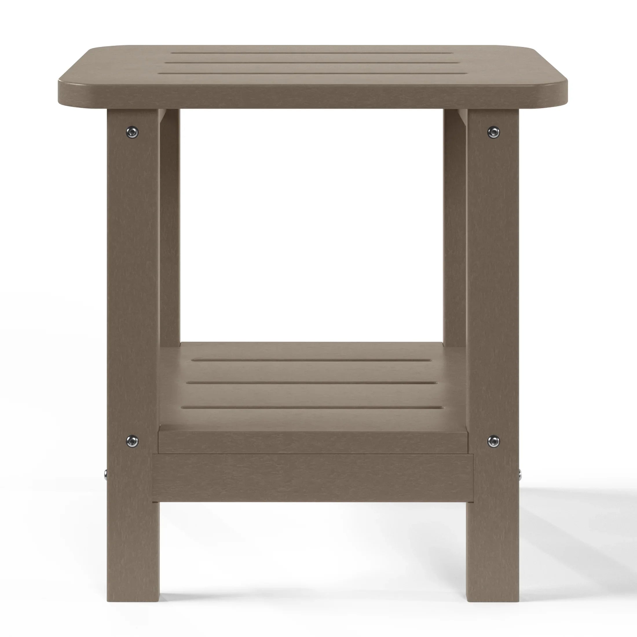 Lago 2-Tier Outdoor HDPE Modern Adirondack Square Patio Side Table