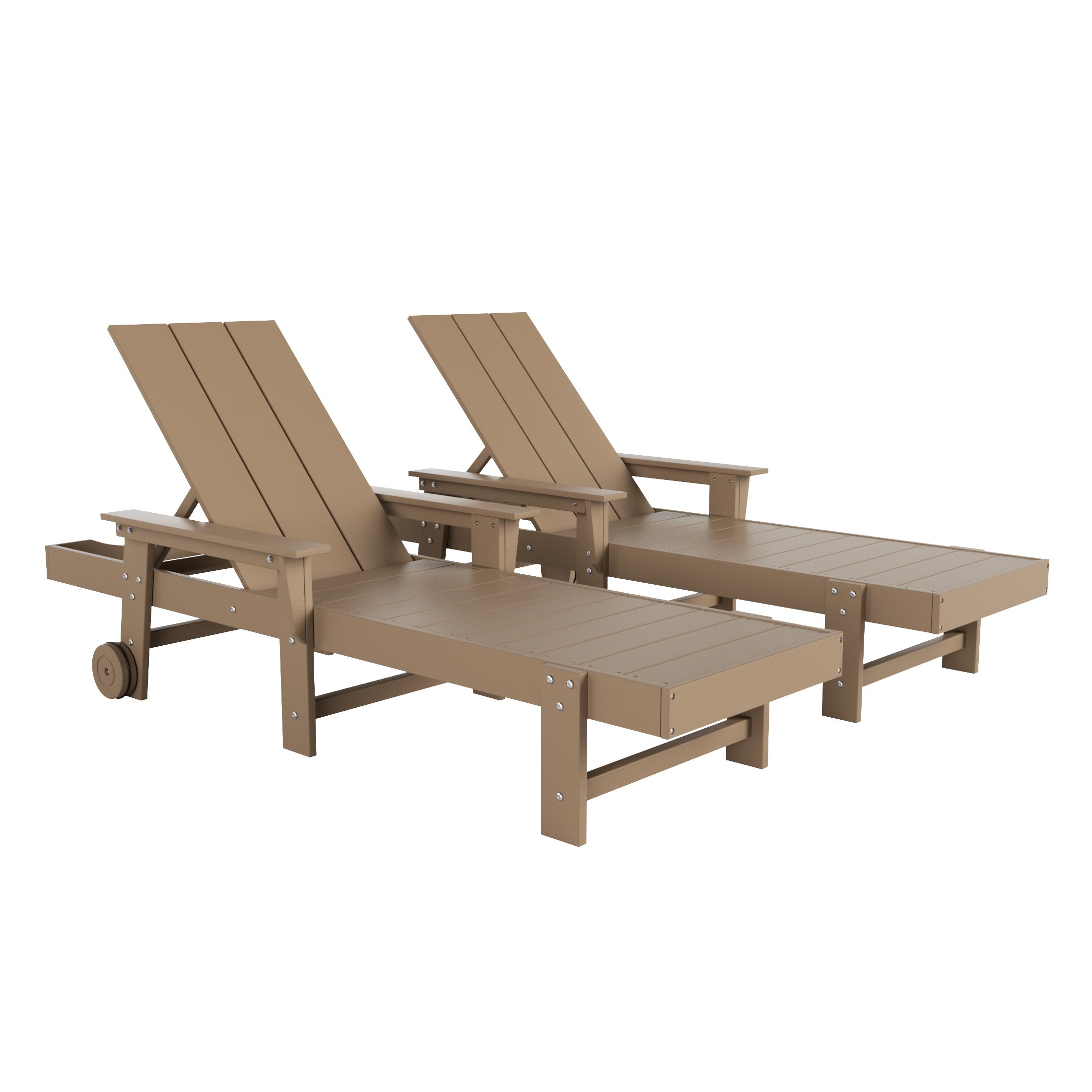 Palms 2 Piece Reclining Chaise Lounge With Arms & Wheels