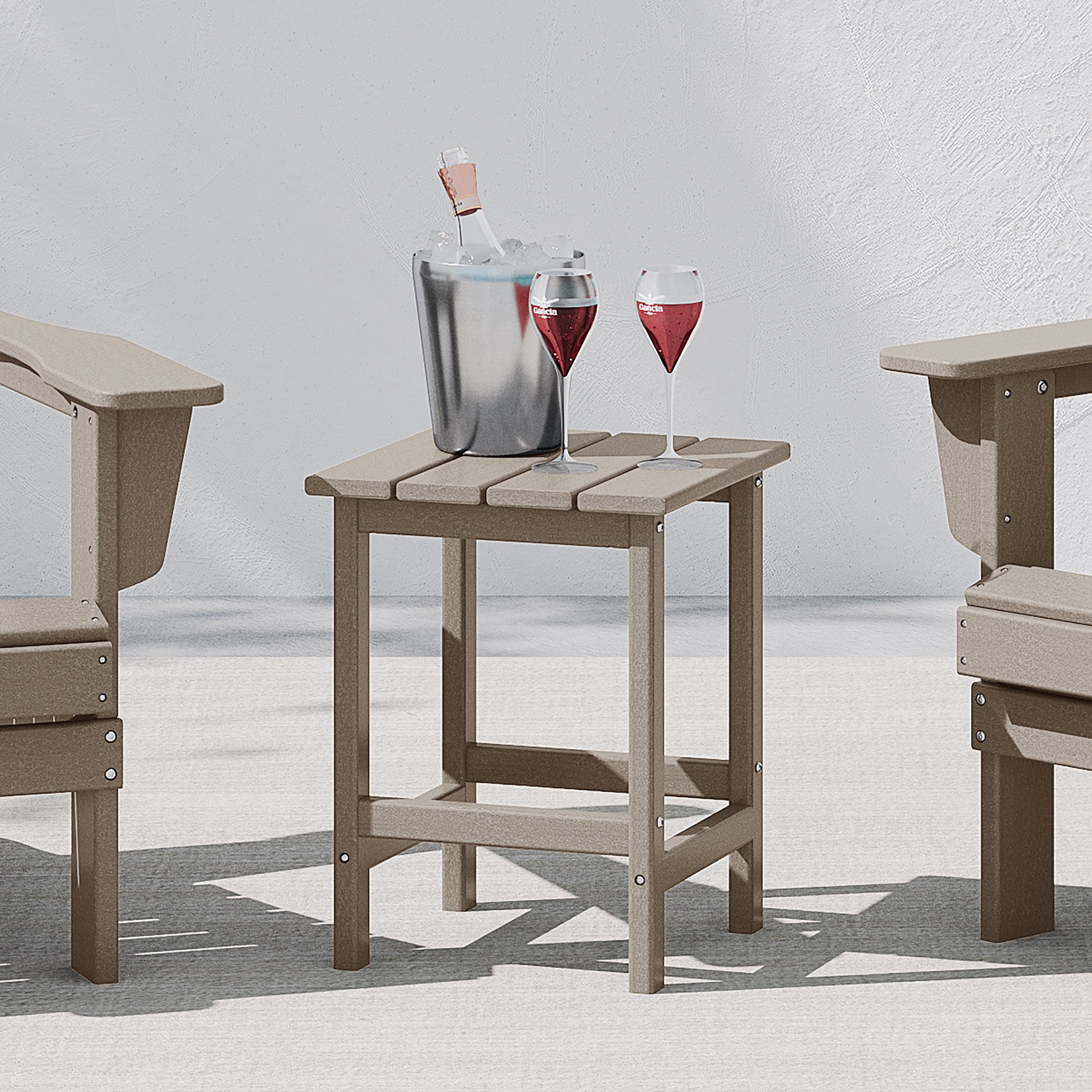 Paradise 14" square outdoor Side table for Adirondack chair