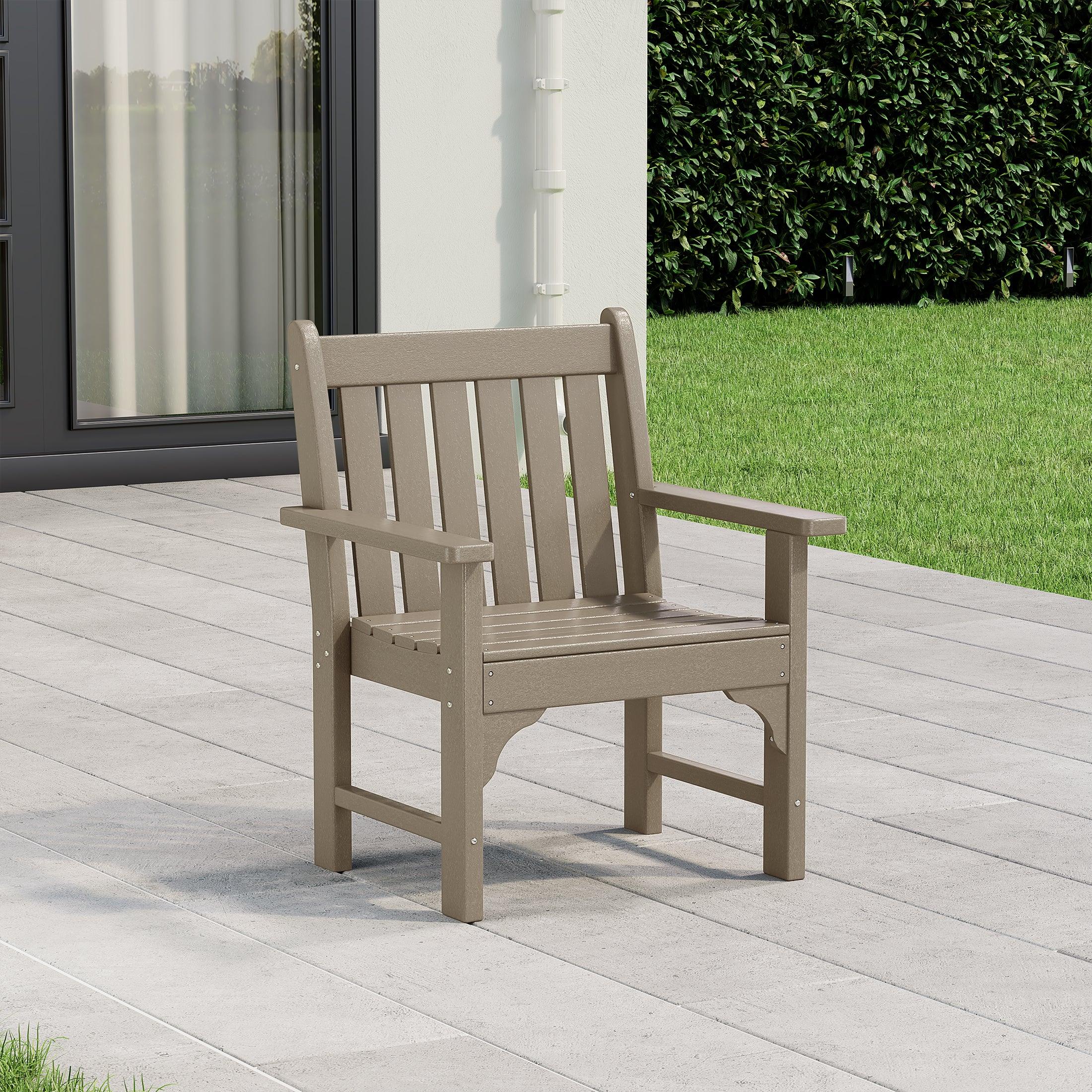 Paradise Outdoor Patio HDPE Adirondack Dining Arm Chair