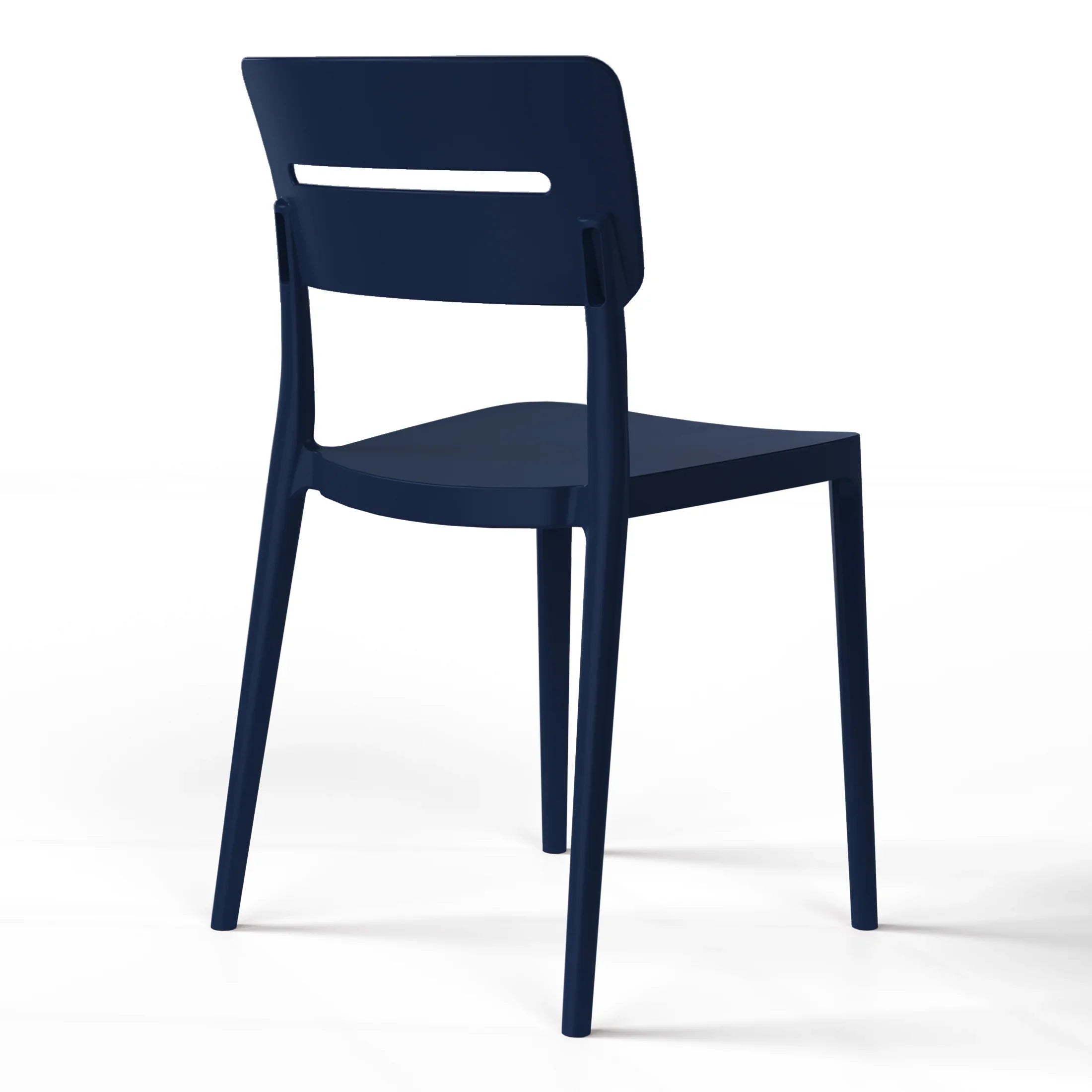 Sunshine Modern 5-Piece Resin Round Patio Dining Table Set with Stackable Patio Dining Chairs