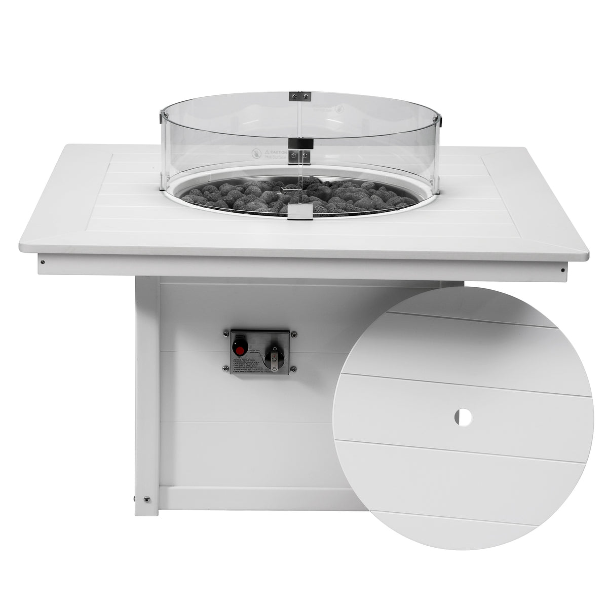 Sol 42" Modern Outdoor Patio Propane Square Fire Pit Table