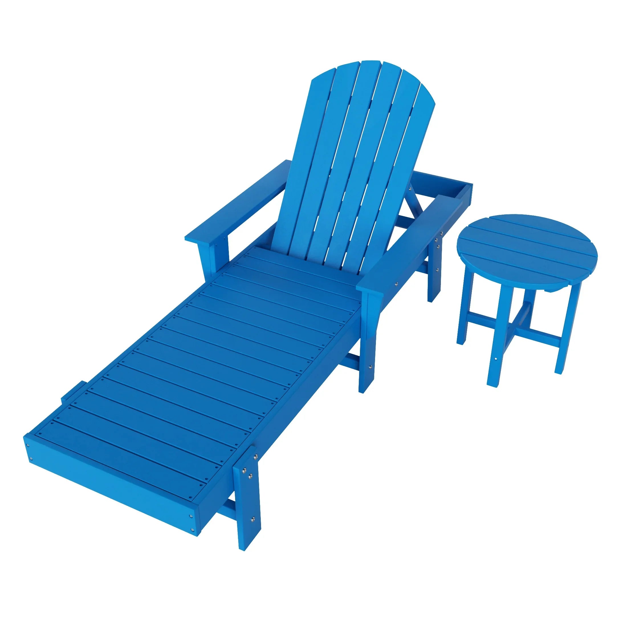 Portside 2 Piece Adirondack Reclining Chaise Lounge With Arms