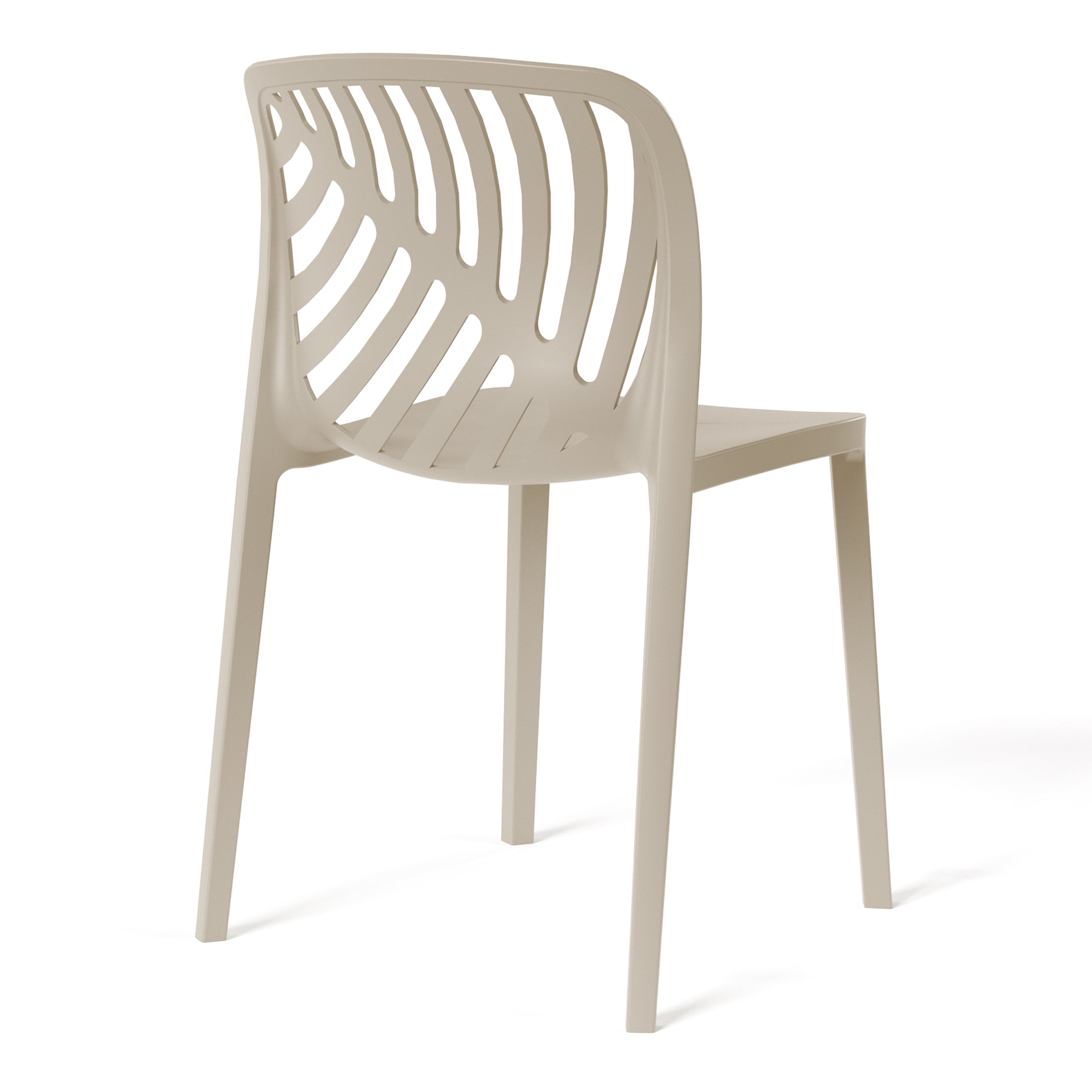 Sunshine Outdoor Modern Stackable Polypropylene Plastic Patio Bistro Dining Side Chairs (Set of 2)
