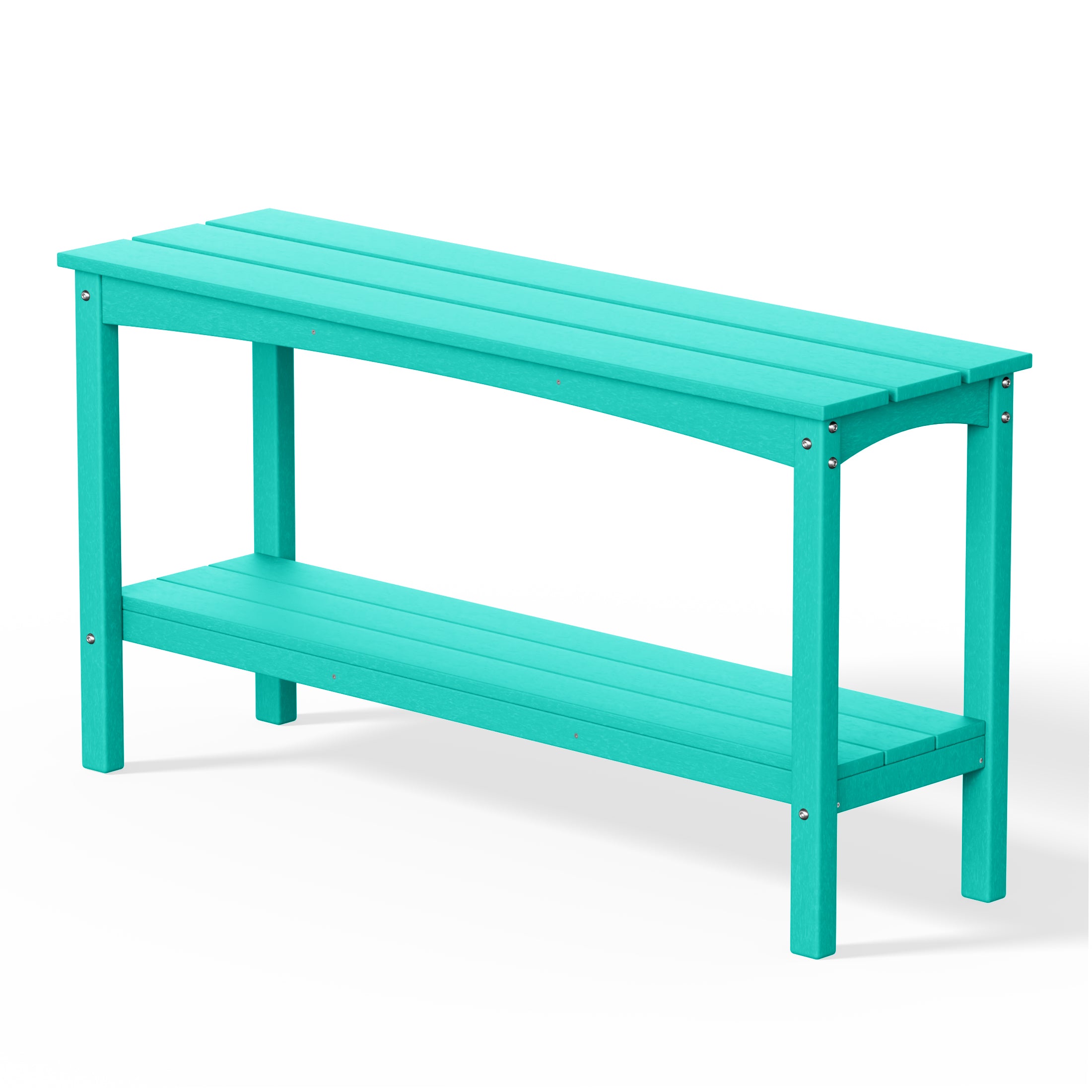 Paradise 55" Outdoor Patio HDPE Adirondack 2-Tier Shelf Console Table