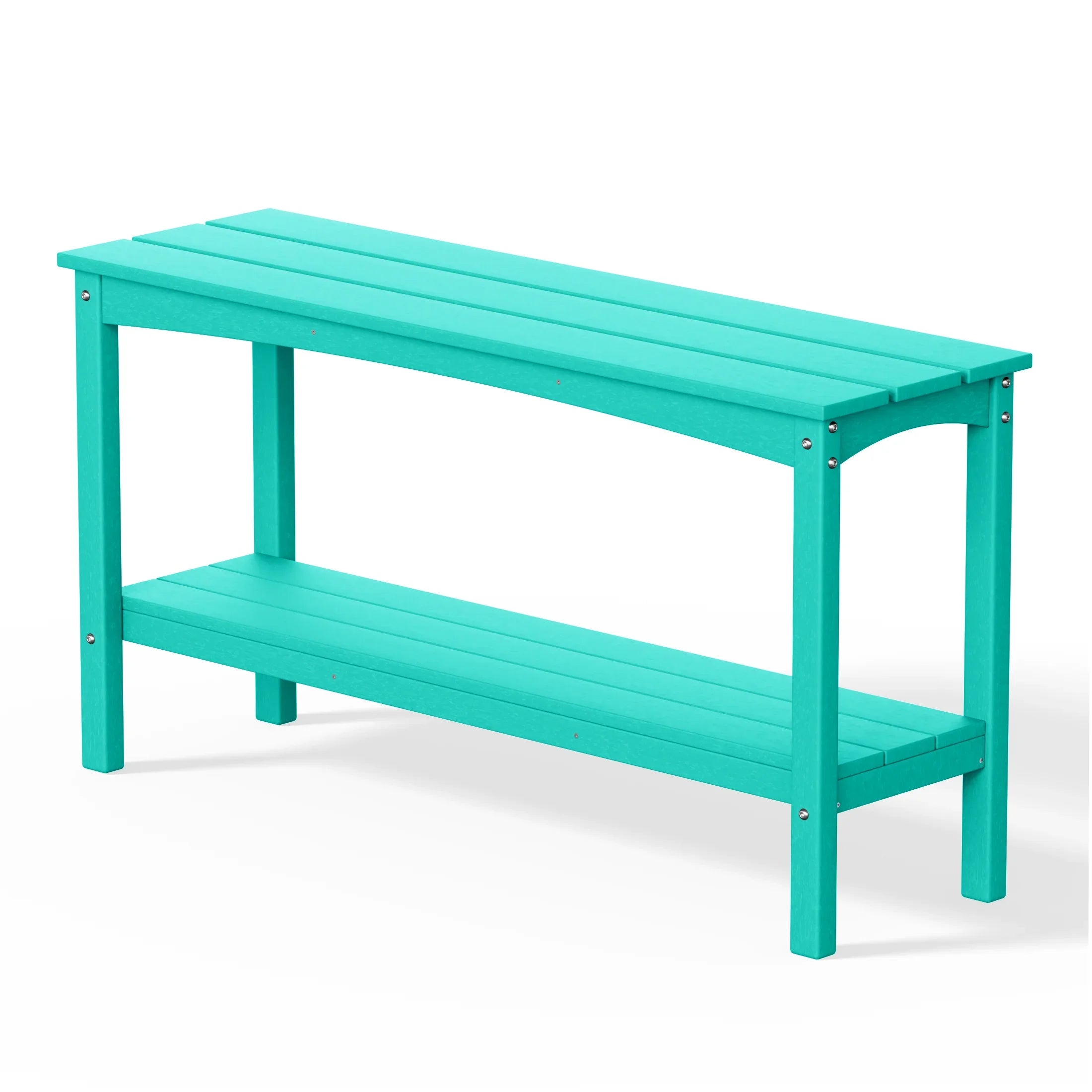 Paradise 55" Outdoor Patio HDPE Adirondack 2-Tier Shelf Console Table