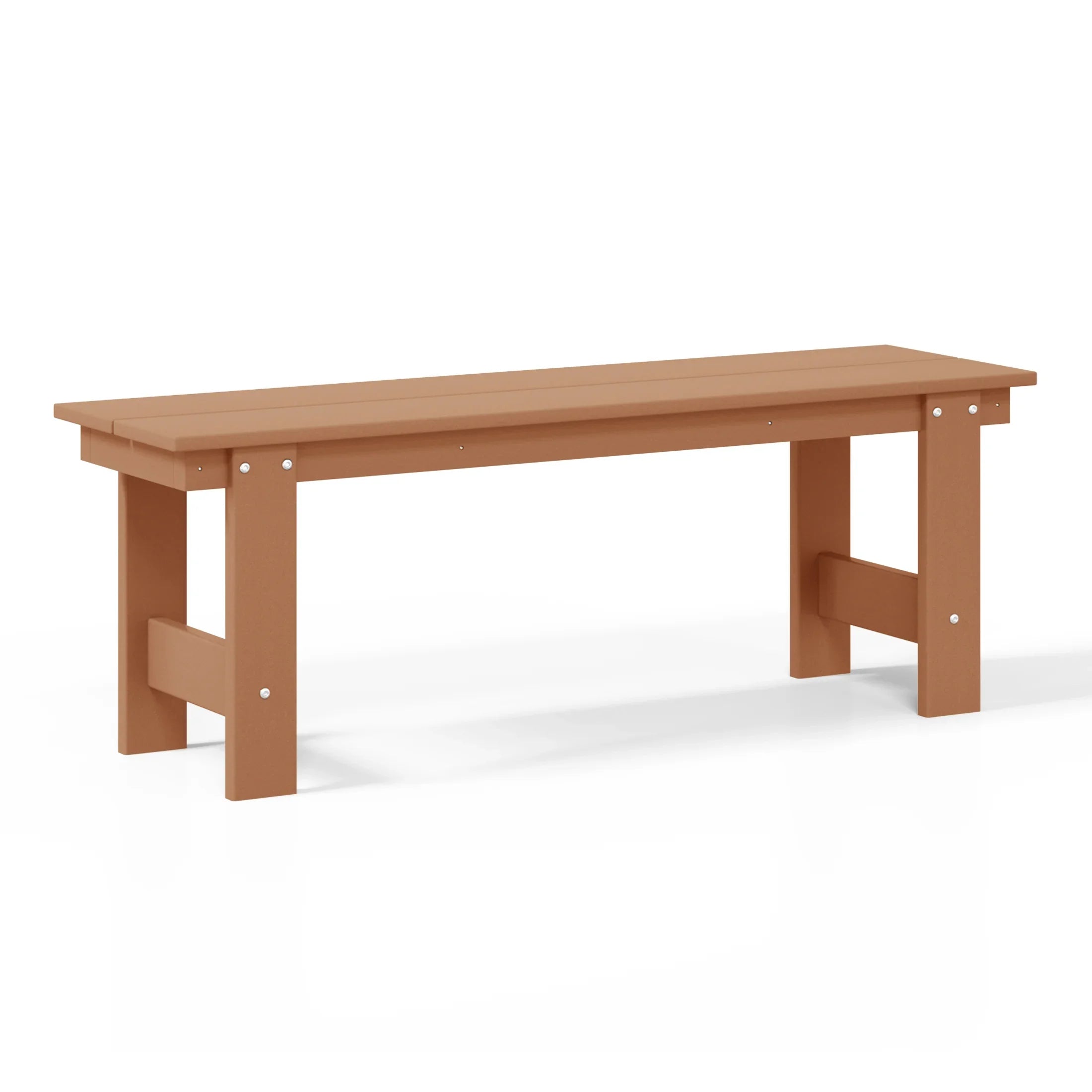 Palms Outdoor HDPE 48" Modern Backless Patio Bench