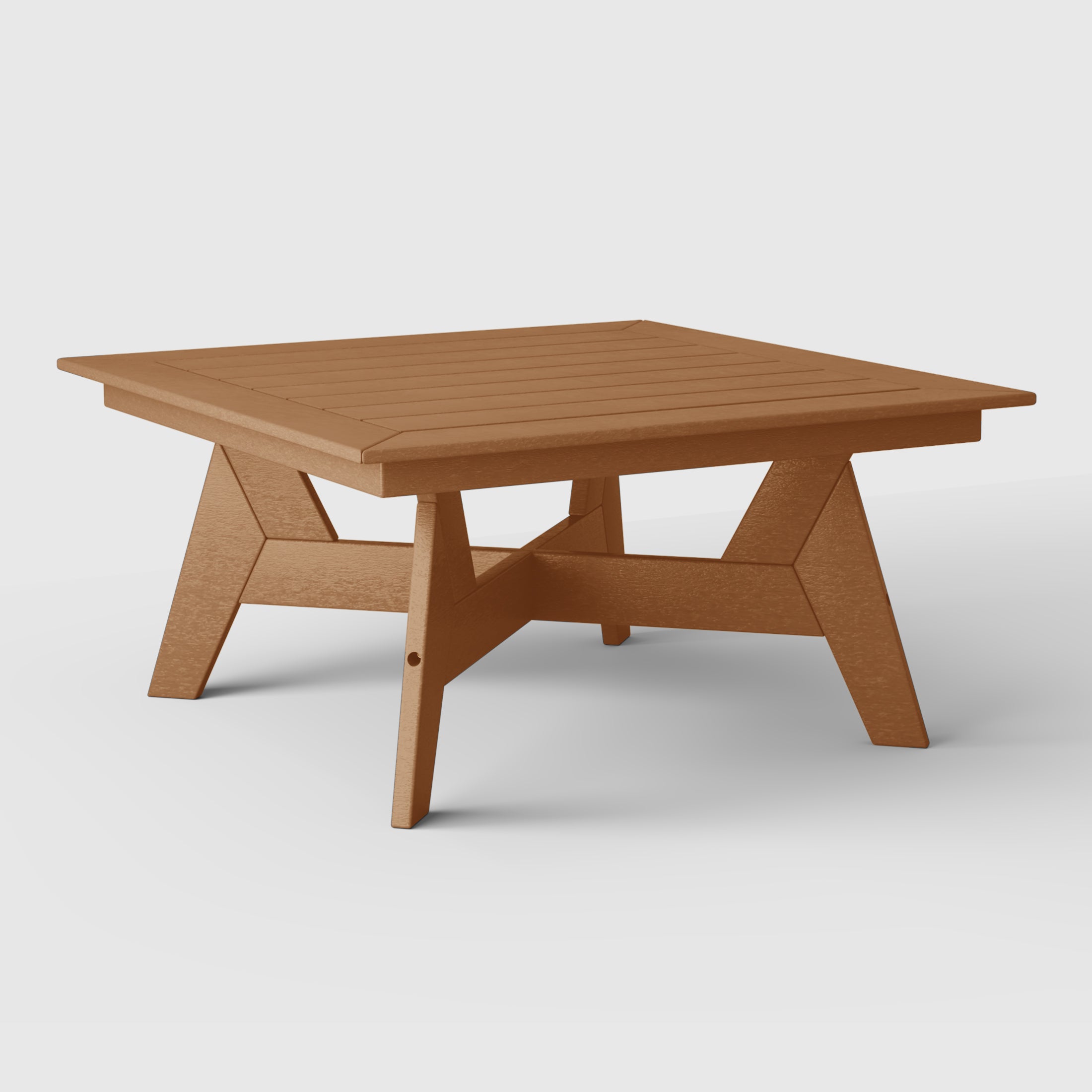 Portsmouth Modern Low Outdoor Patio Square HDPE Coffee Table