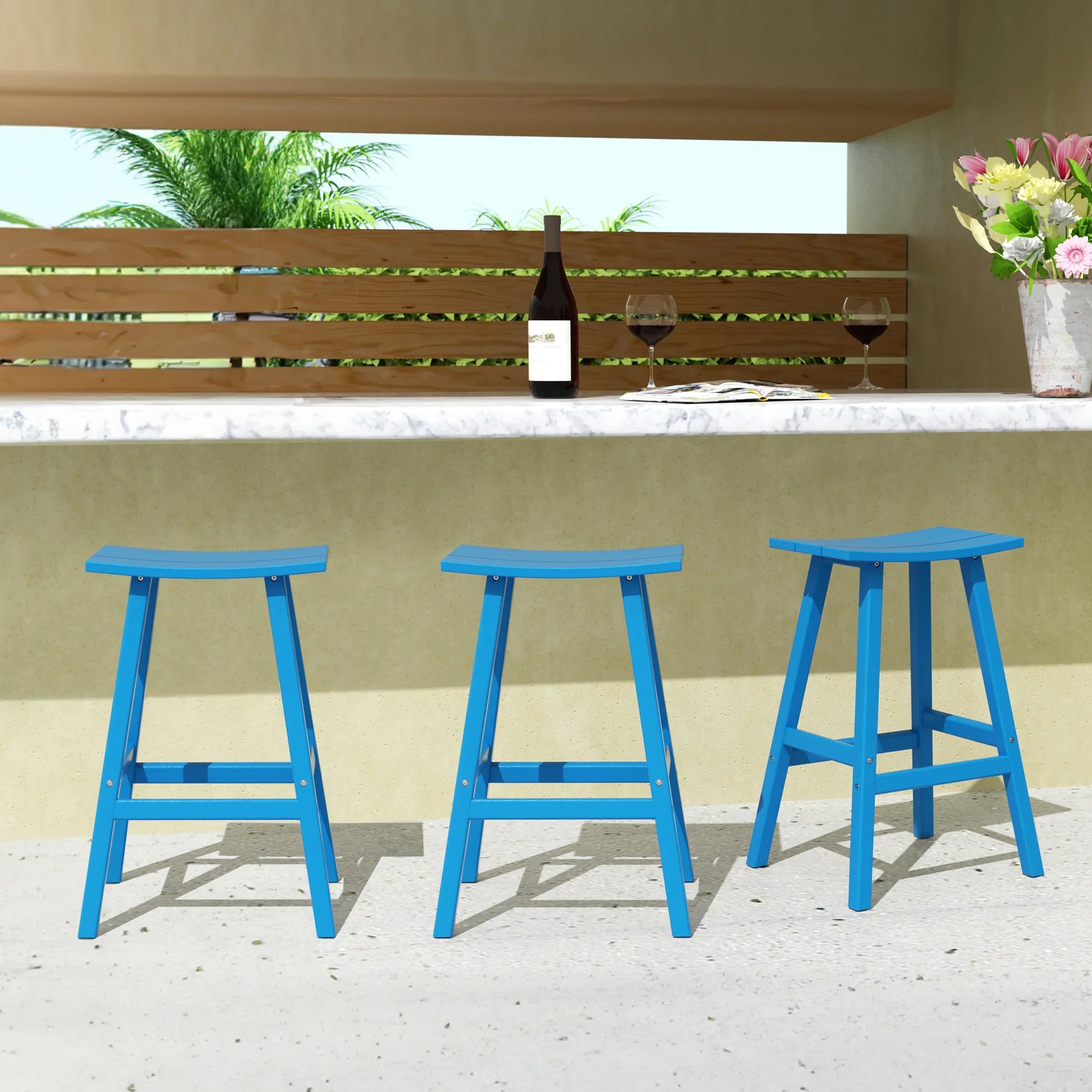 Paradise 29 Inch High Backless Seat Bar Stools (Set of 3)