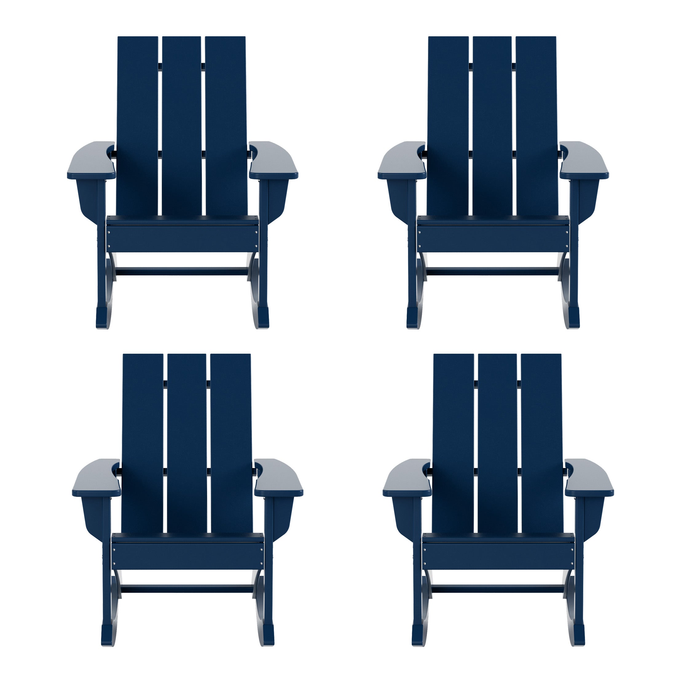 Palms Outdoor Patio Modern Adirondack Rocking Chair (Set of 4)