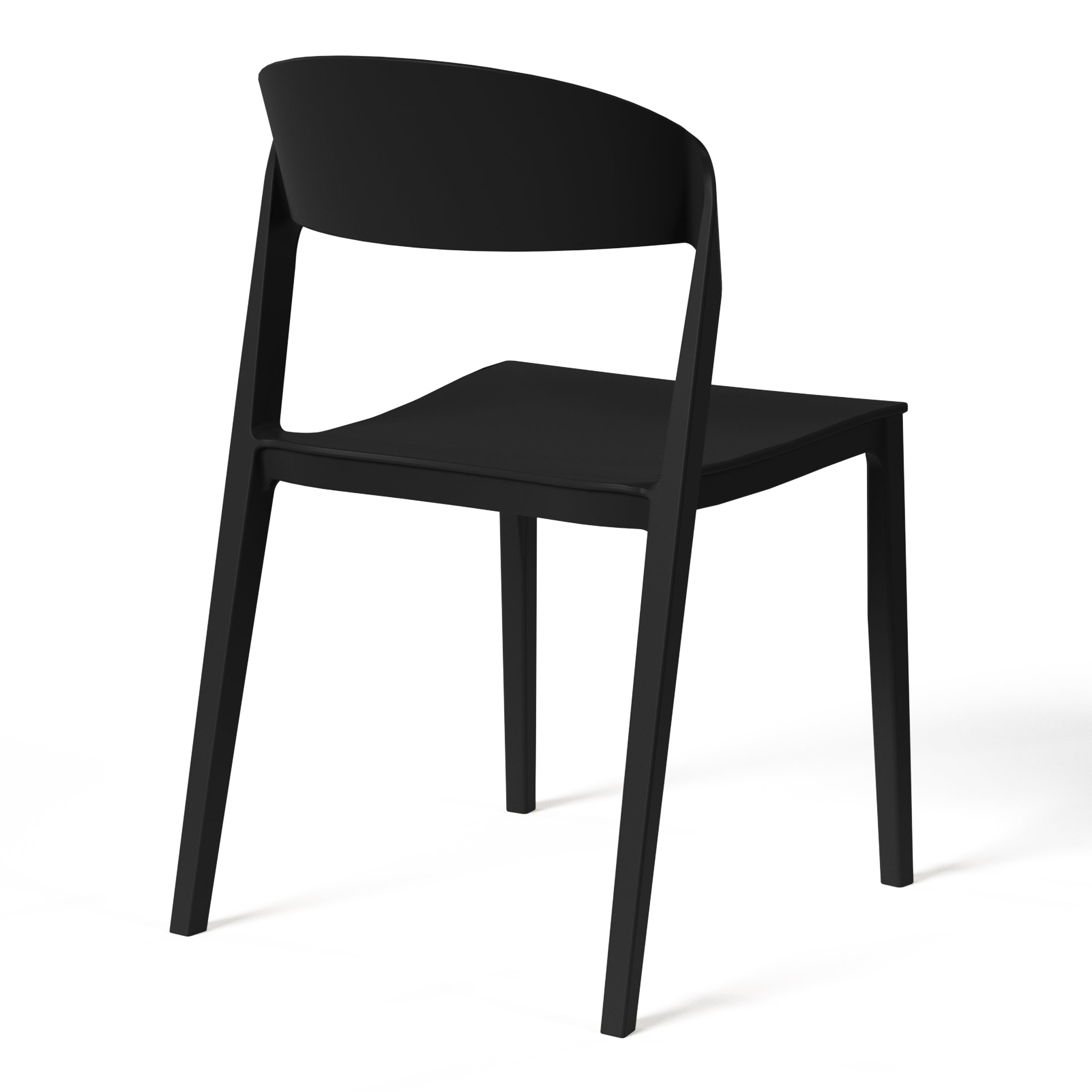 Sunshine Outdoor Modern Stackable Plastic Patio Bistro Dining Side Chairs (Set of 2)