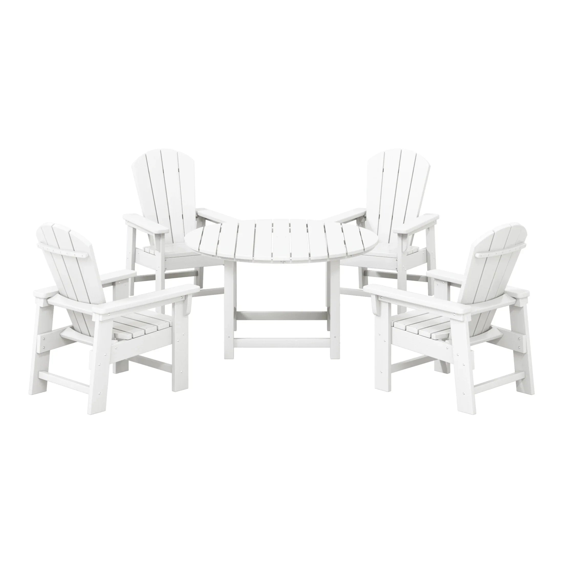 Paradise Kids 5-Piece HDPE Outdoor Patio Round Dining Table and Chairs Set