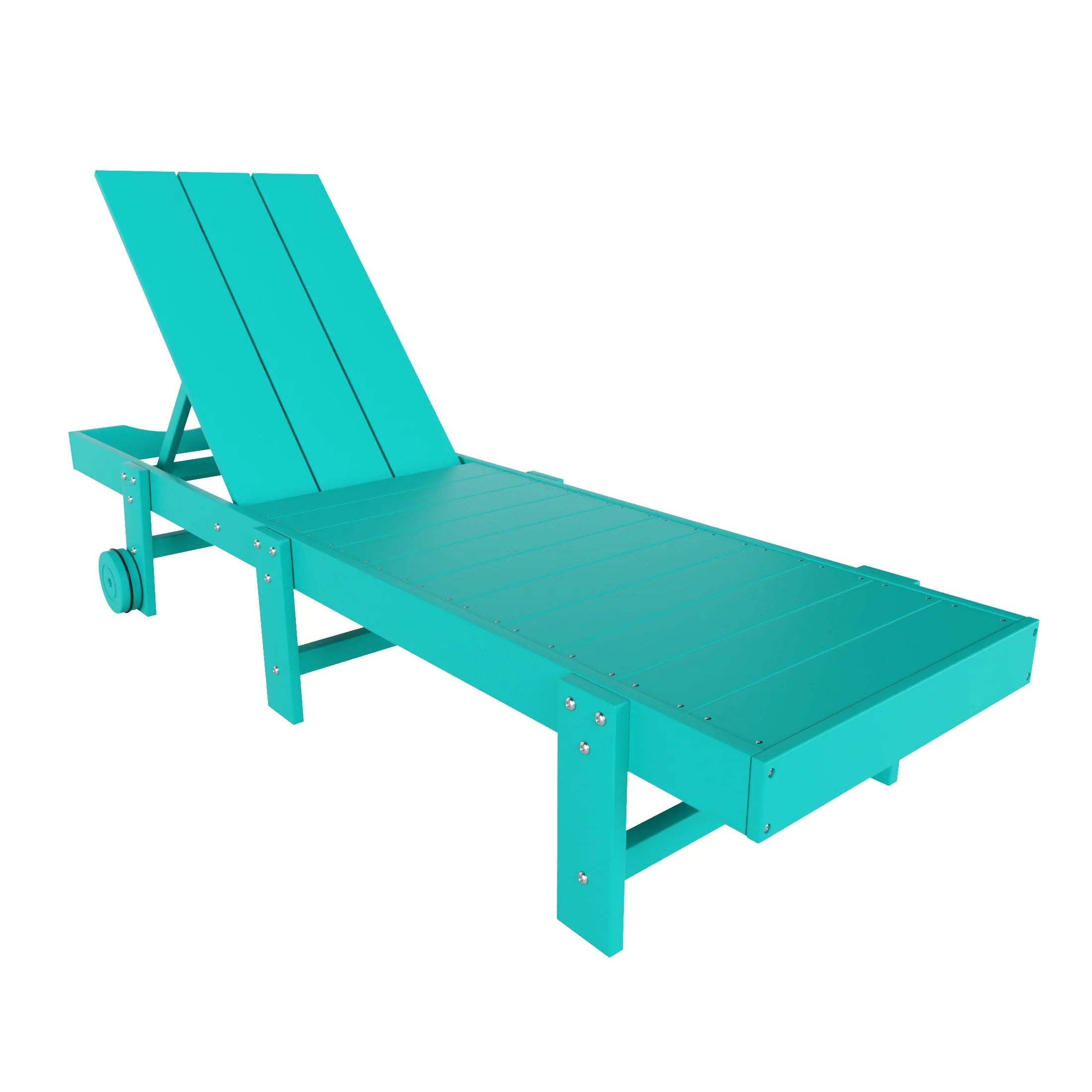 Palms Modern Poly Reclining Chaise Lounge With Wheels