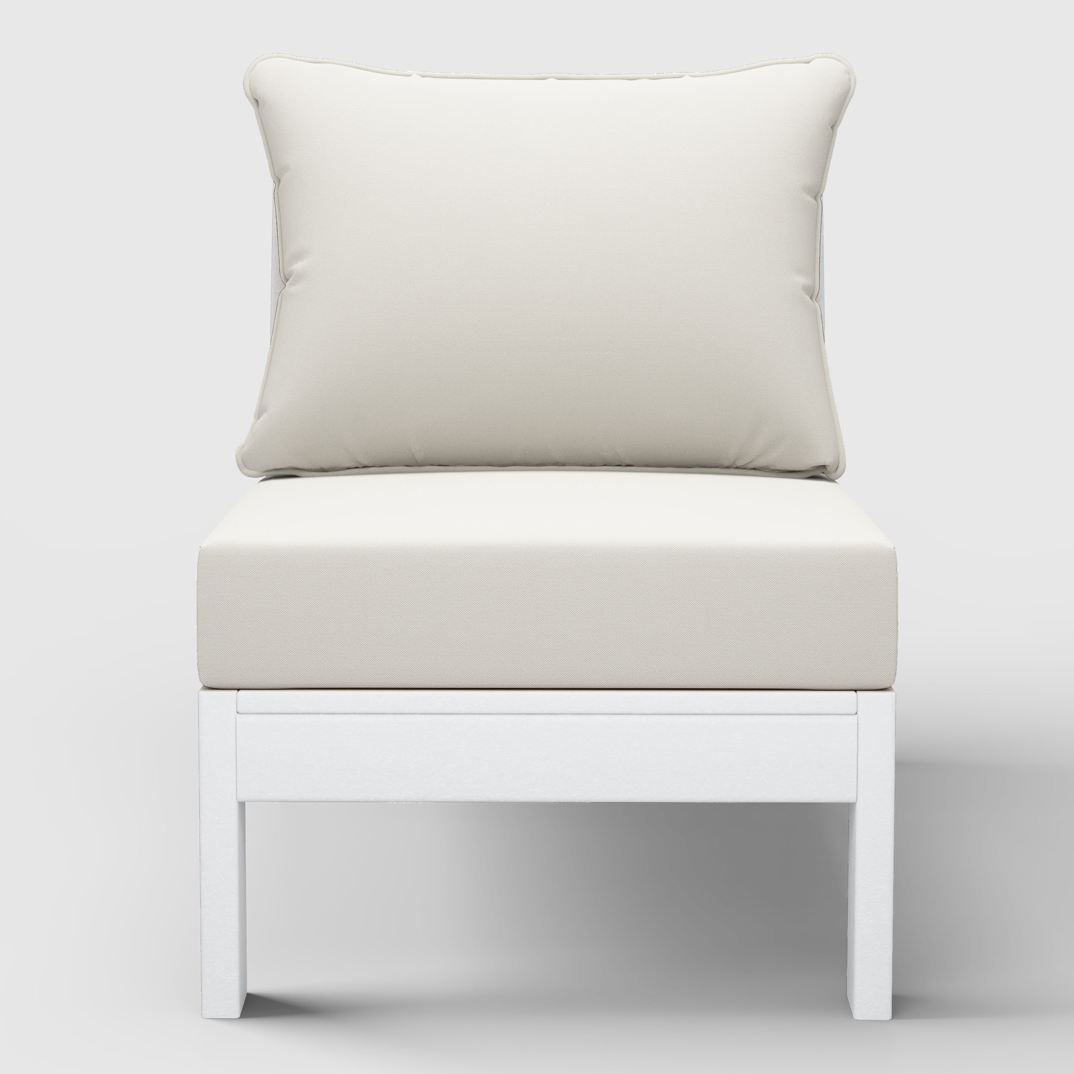 Portsmouth Outdoor HDPE Deep Seating Modular Armless Patio Chair with Patio Cushions