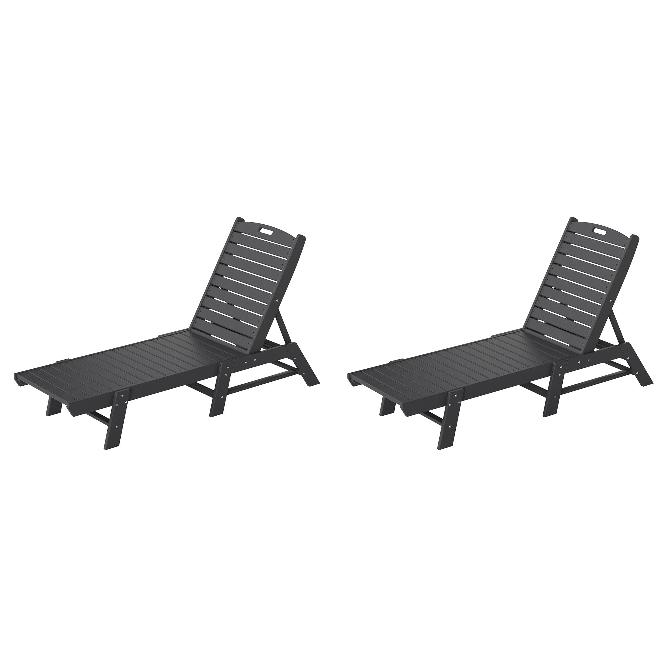 Paradise Poly Reclining Outdoor Patio Chaise Lounge Chair Adjustable (Set of 2)