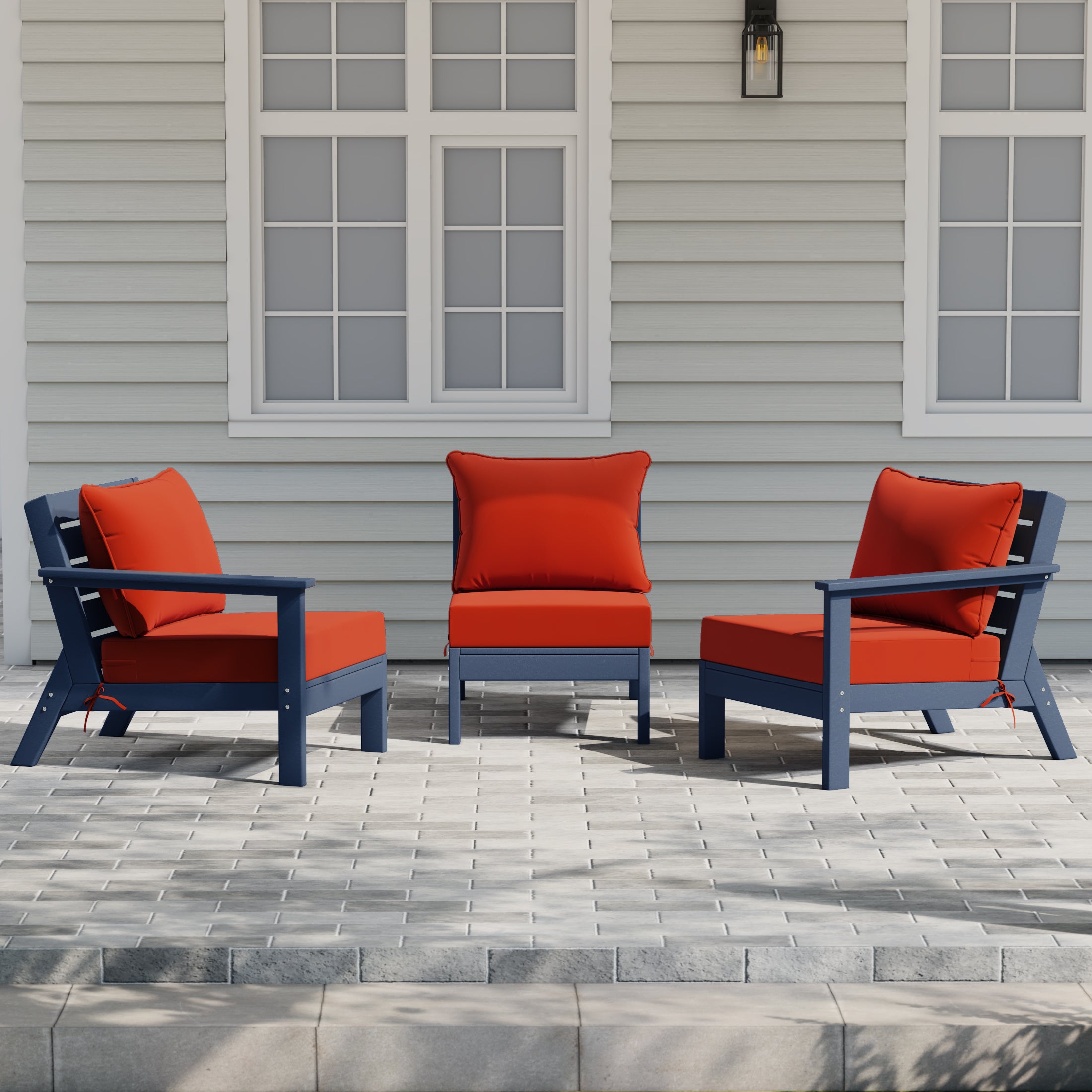 Portsmouth Outdoor Patio HDPE Sectional Sofa with Patio Cushions