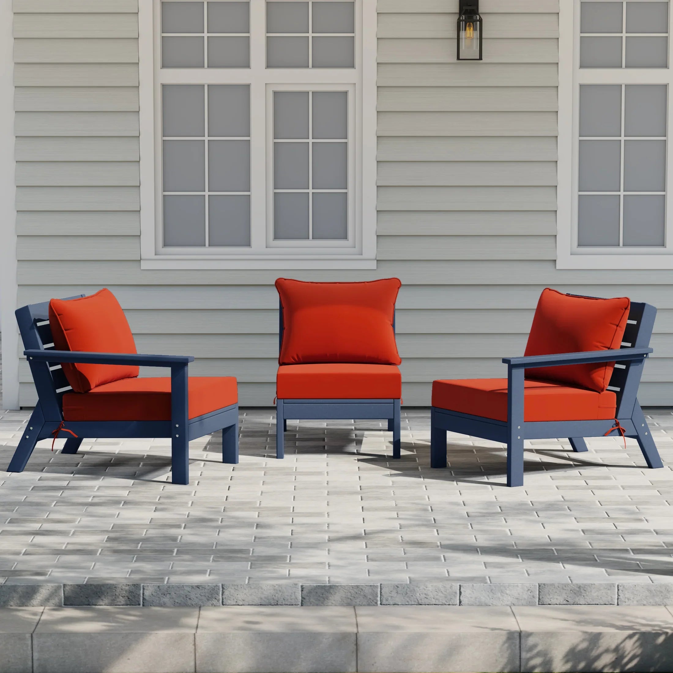 Portsmouth Outdoor Patio HDPE Sectional Sofa with Patio Cushions